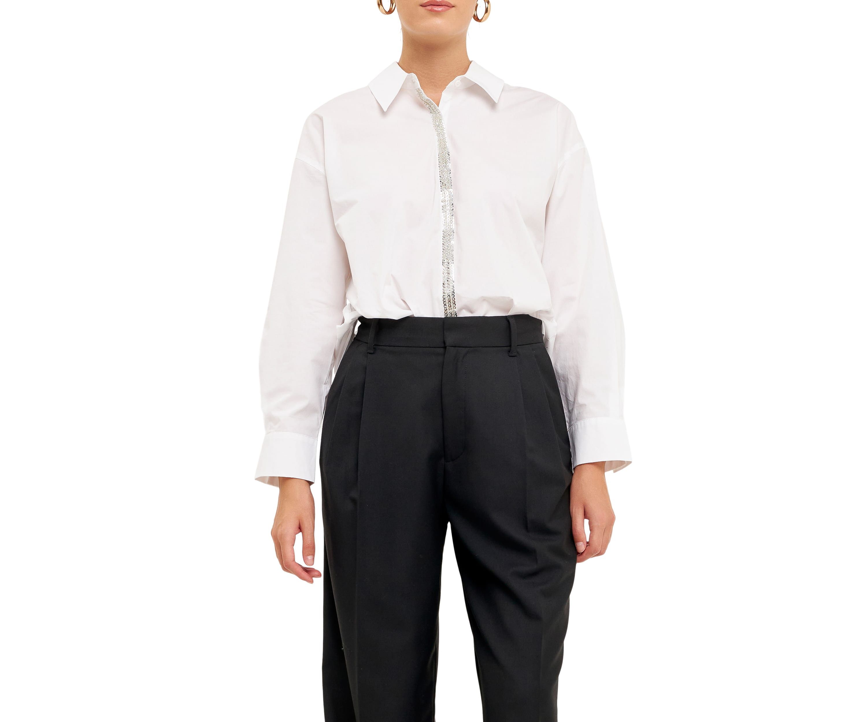 Sequins & Beads Trim Shirt