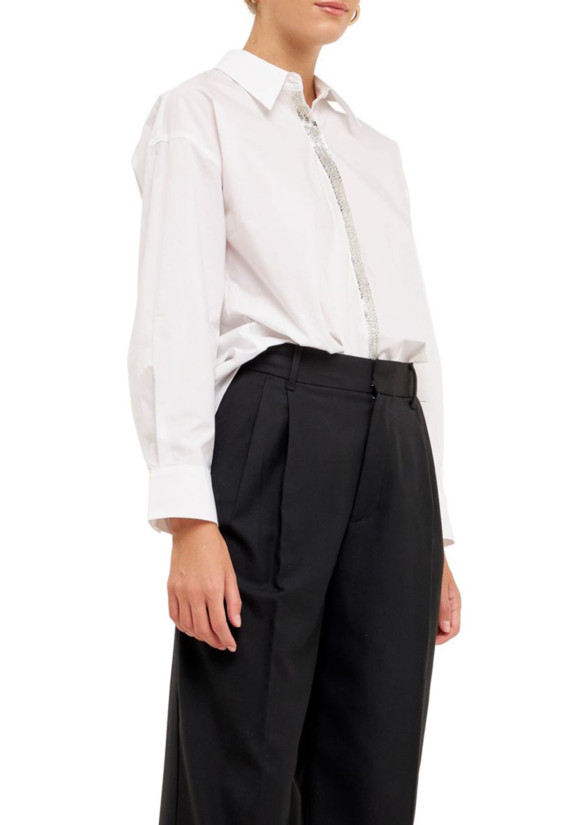 Sequins & Beads Trim Shirt