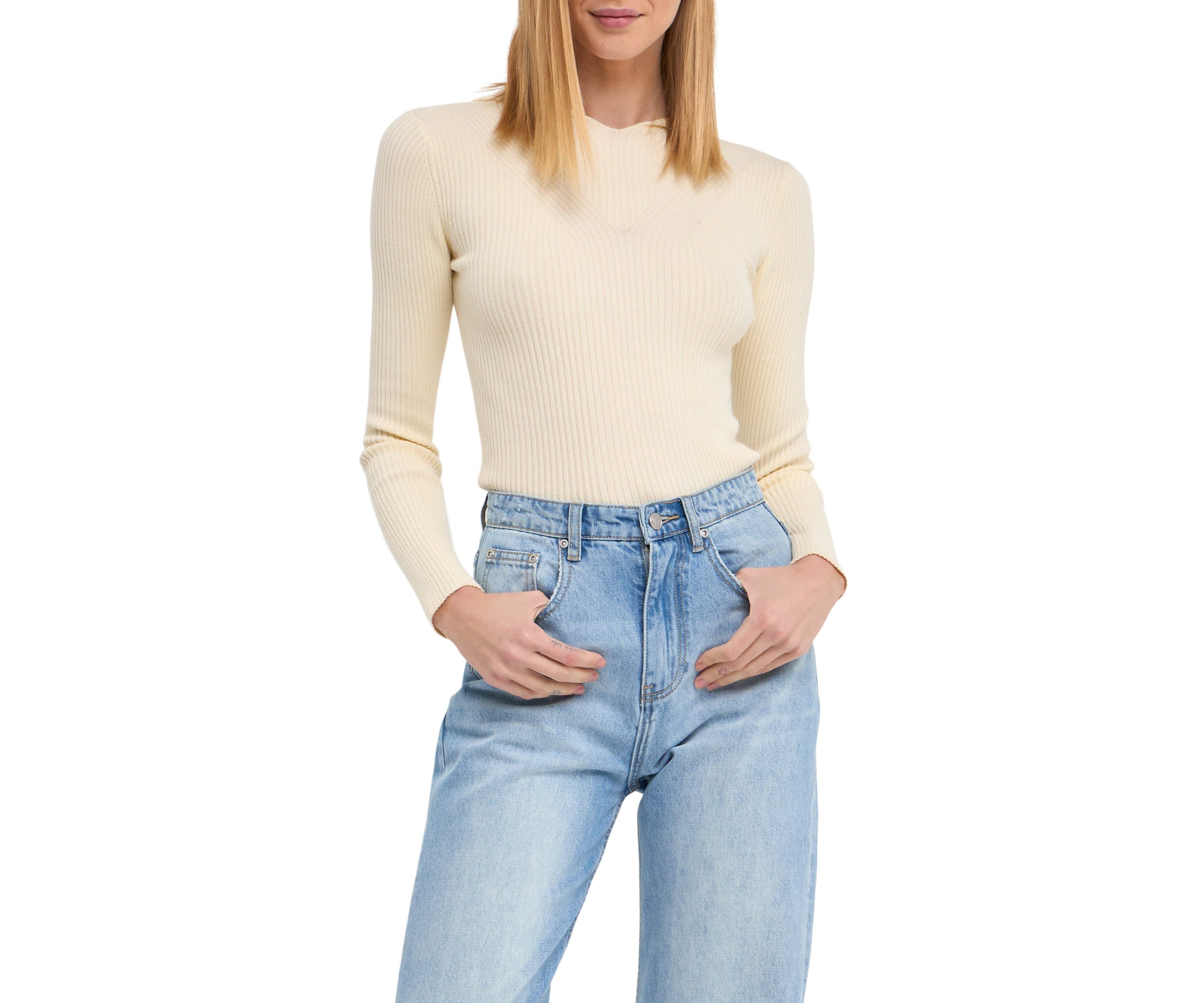 Ribbed Detail Hoodie Sweater