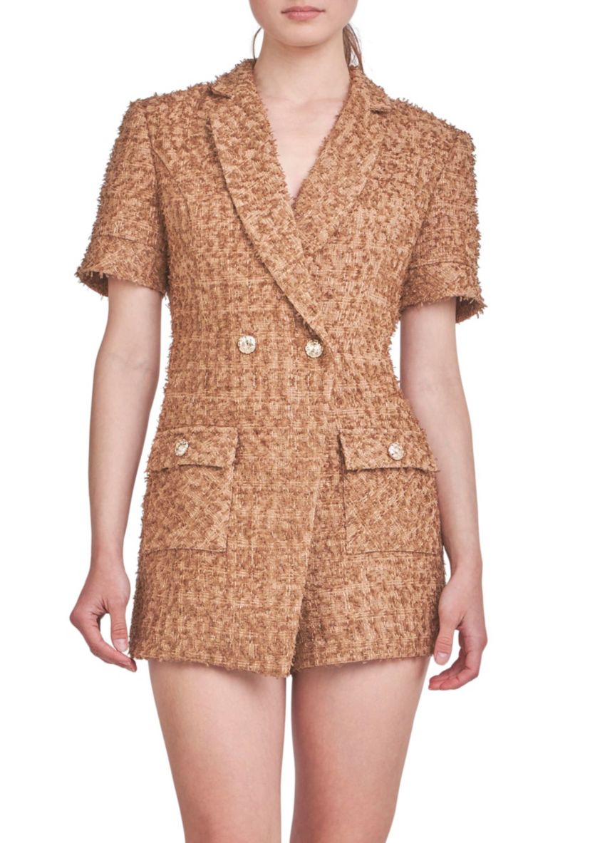 Short Sleeve Tweed Romper
