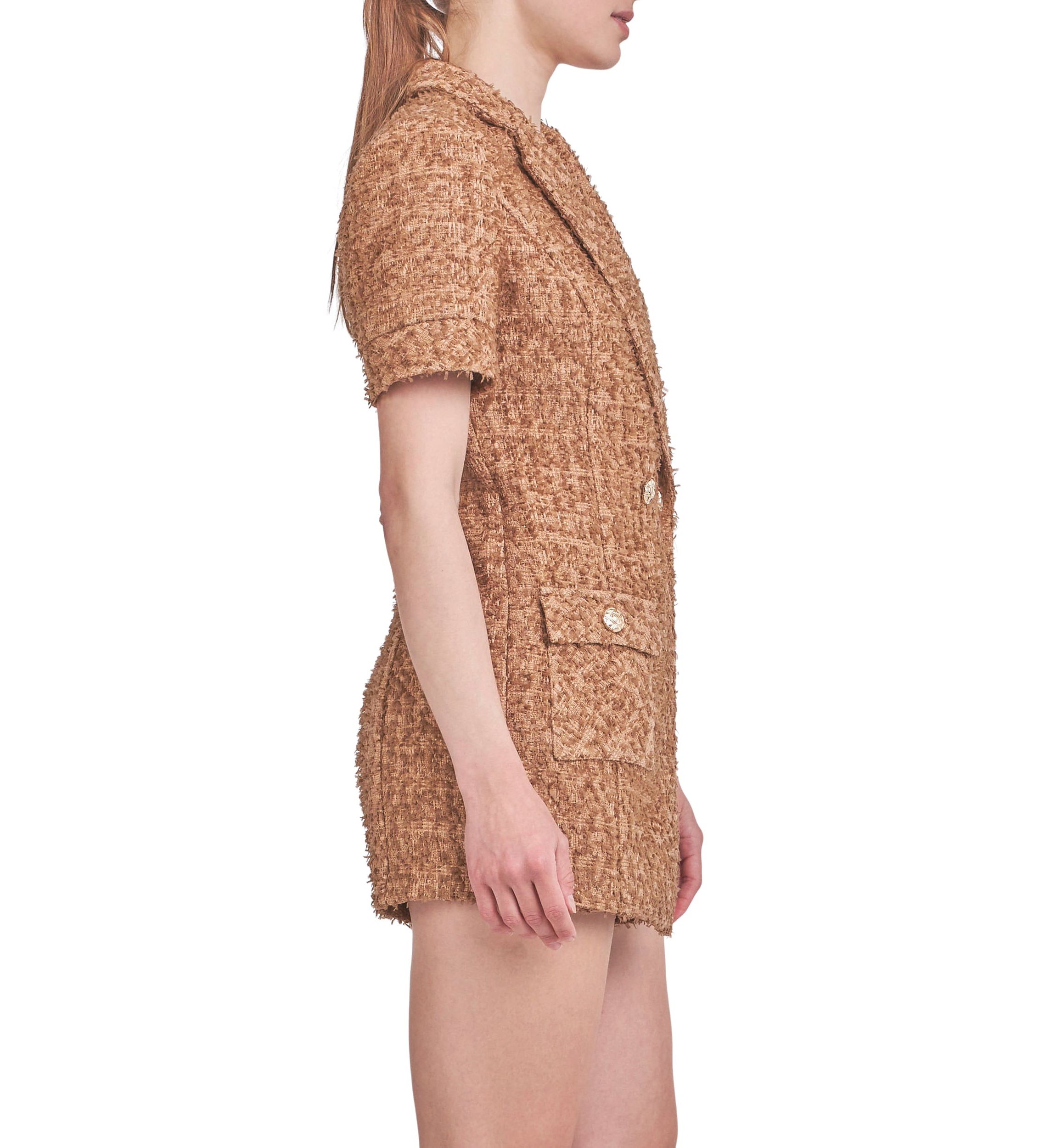Short Sleeve Tweed Romper