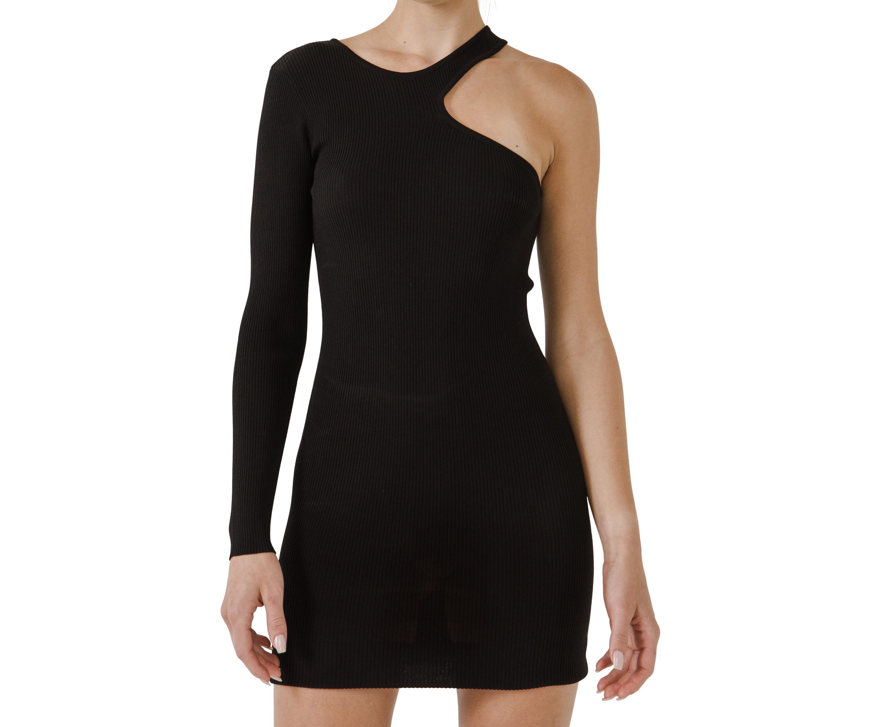 Cut Out One Sleeve Knit Dress