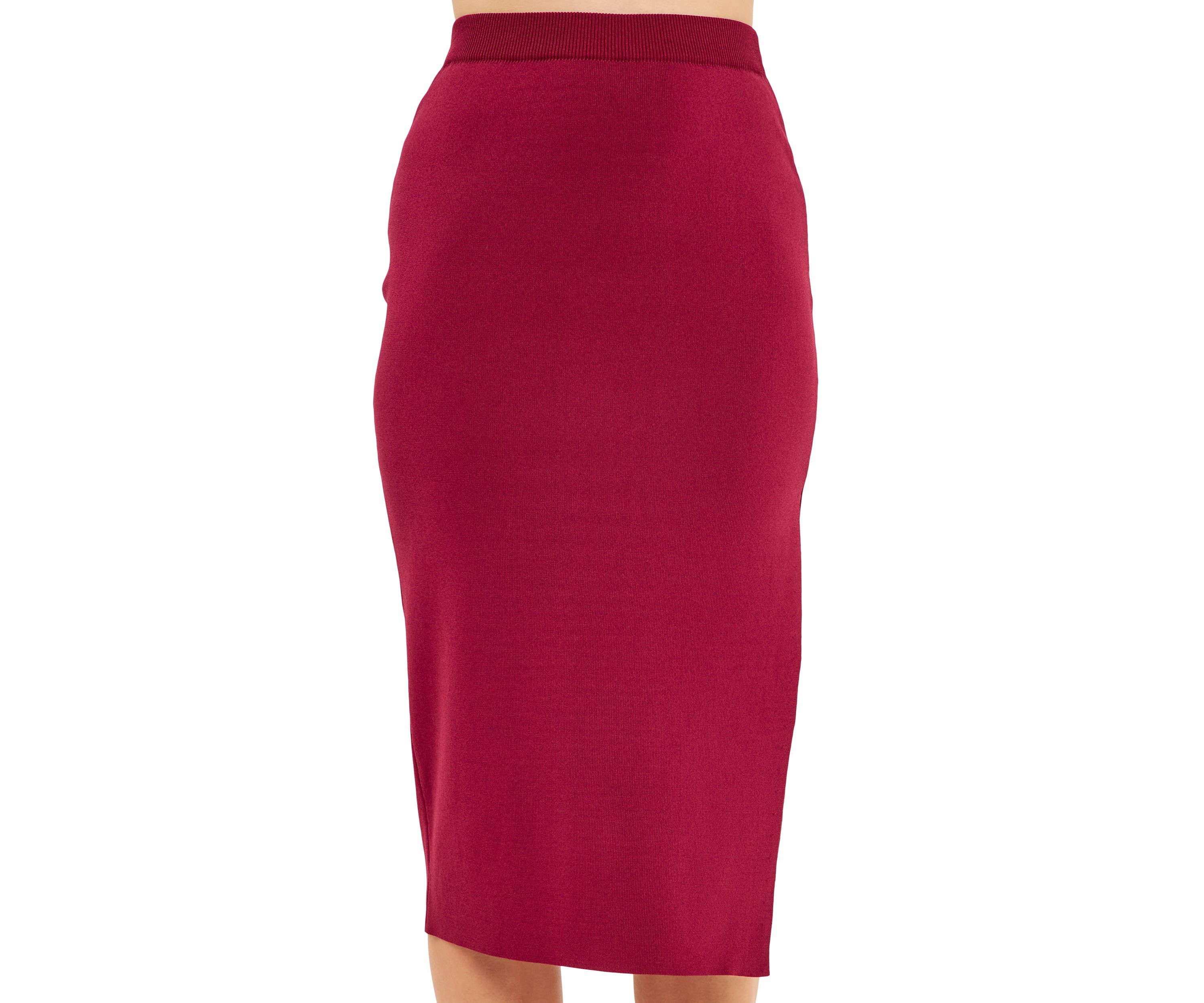 Side Slit Detailed Knit Midi Skirt