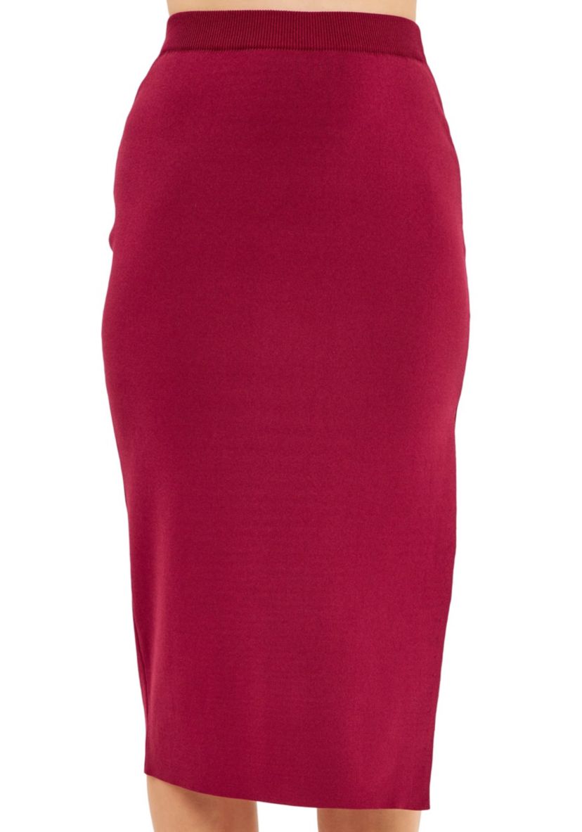 Side Slit Detailed Knit Midi Skirt