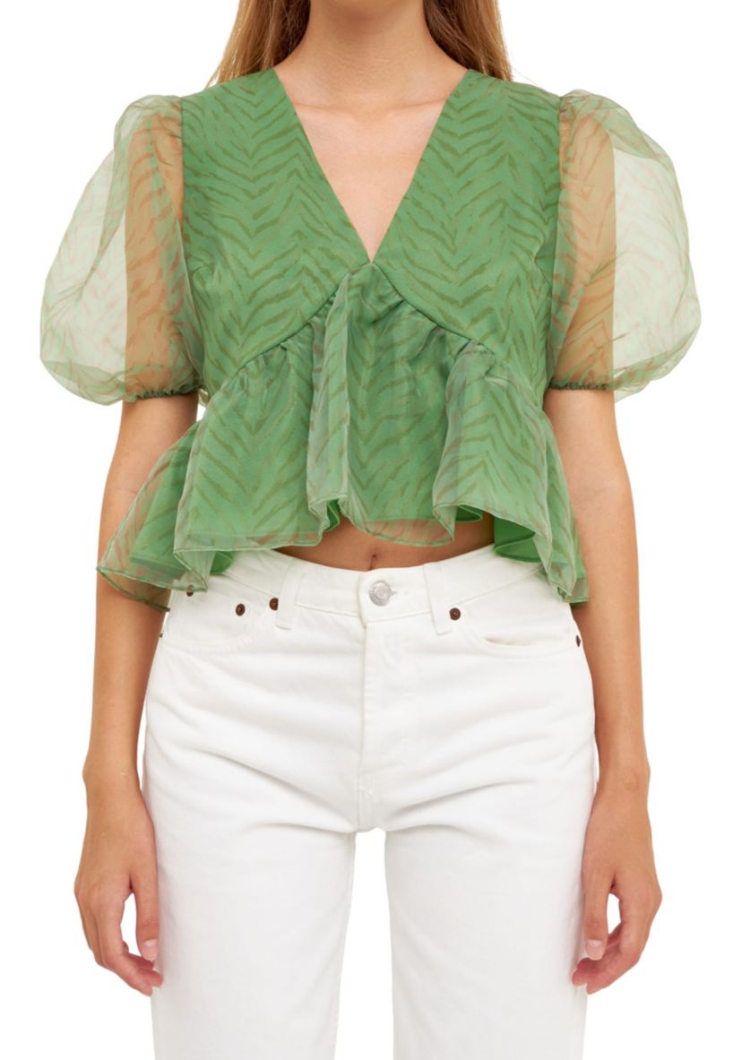 Organza Zebra Top