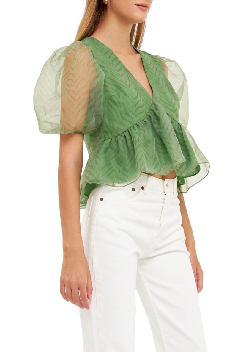 Organza Zebra Top