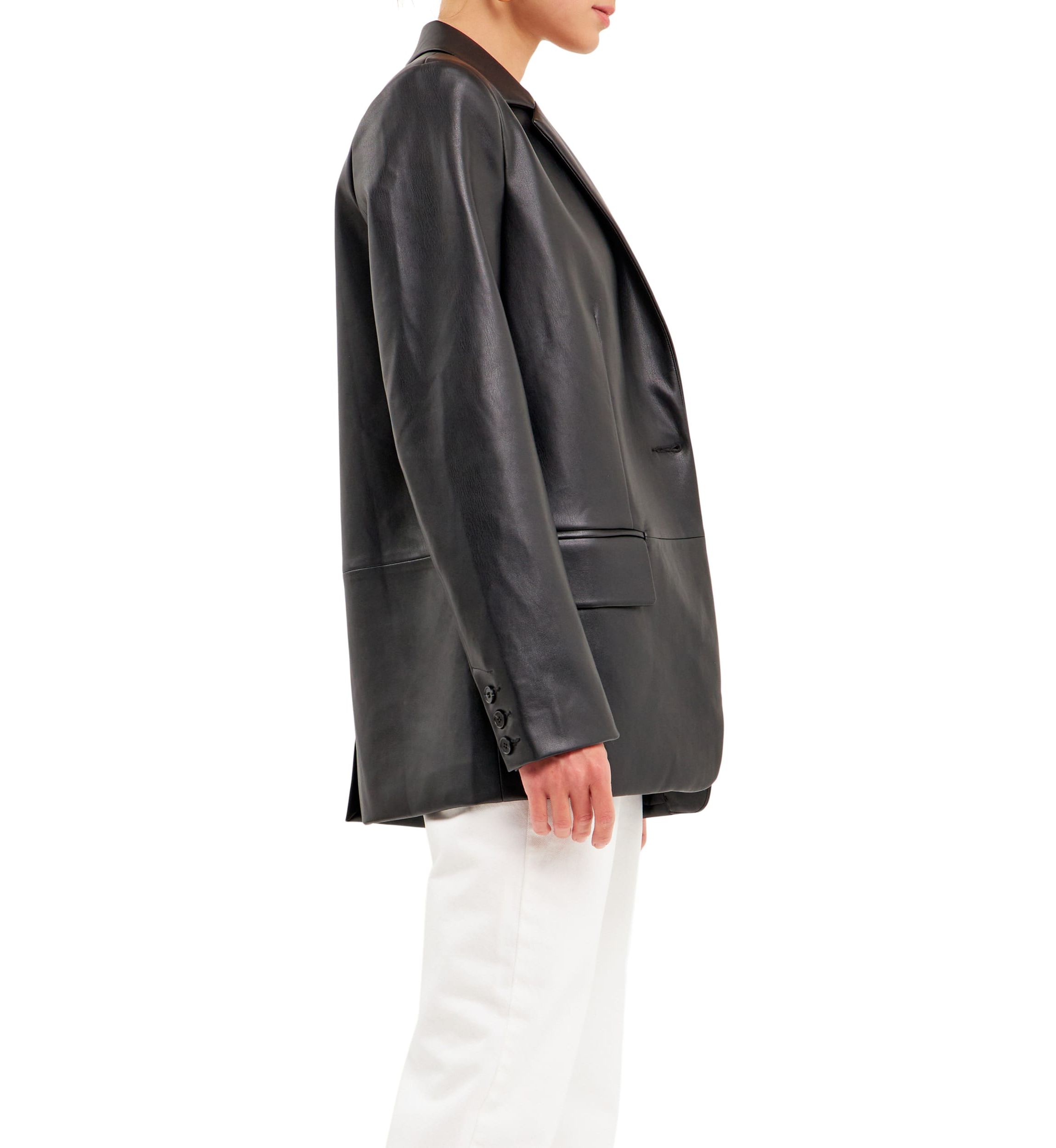 Faux Leather Blazer
