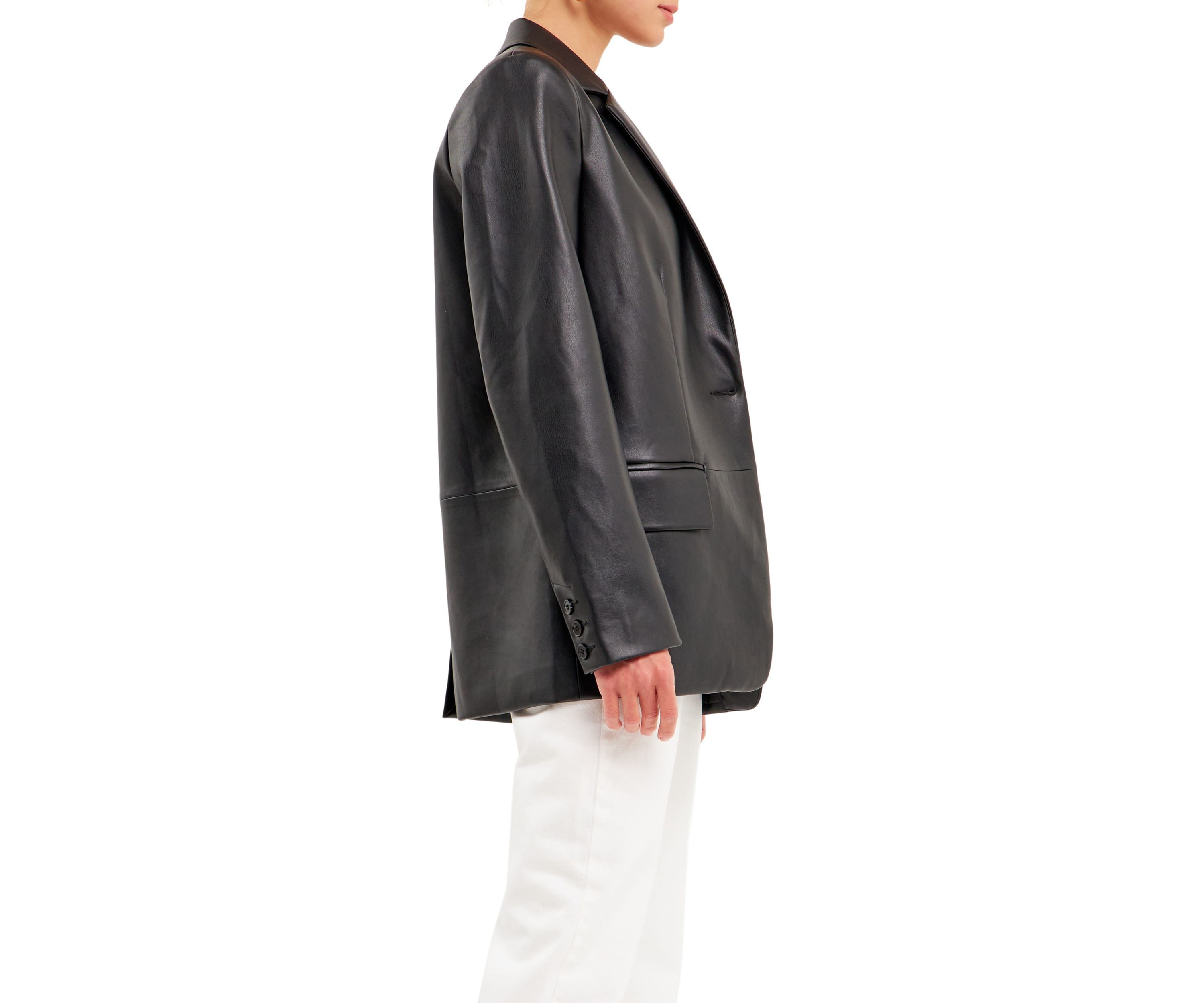 Faux Leather Blazer