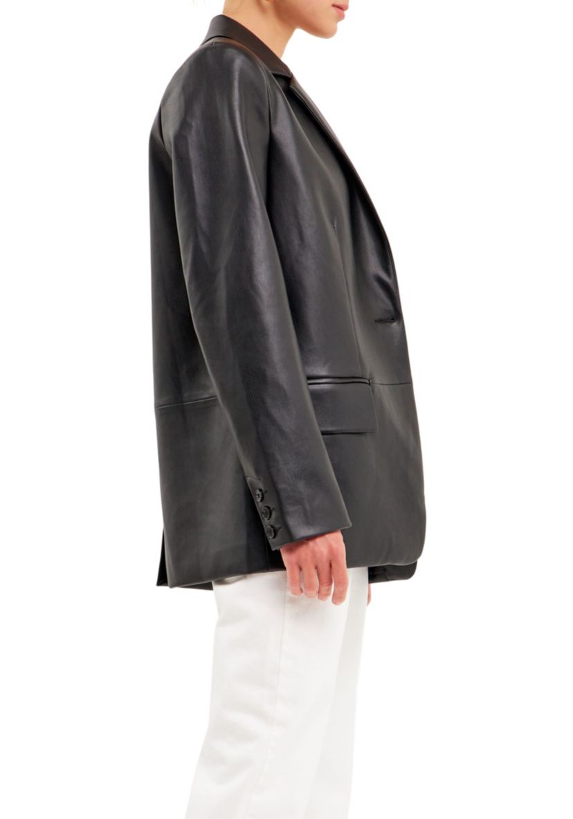Faux Leather Blazer