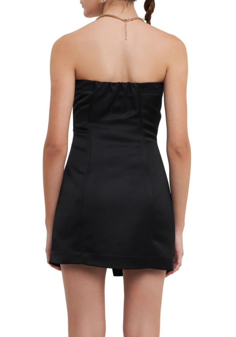 Strapless Button Accent Mini