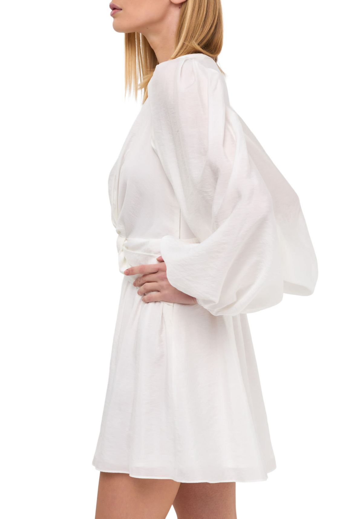 Twist Front Draped Mini Dress