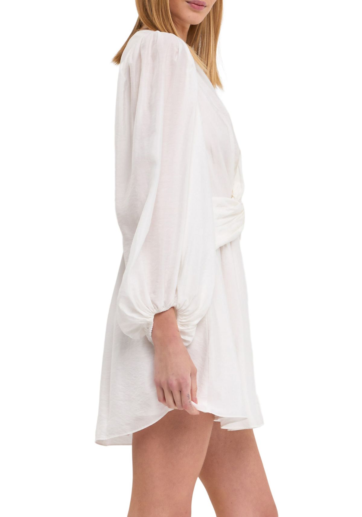 Twist Front Draped Mini Dress