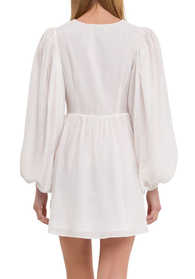 Twist Front Draped Mini Dress