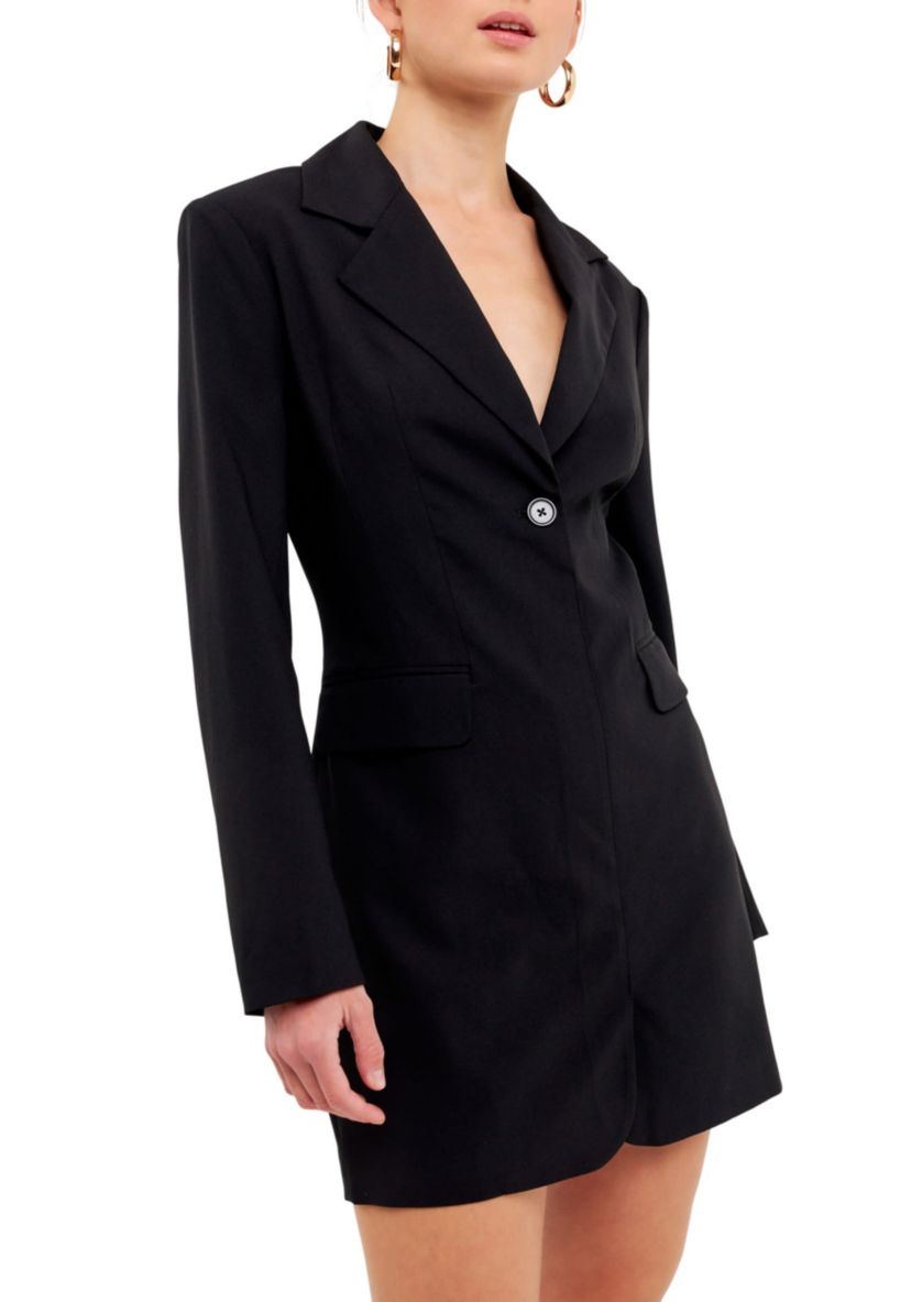 Collared Dress with Open Back Detail