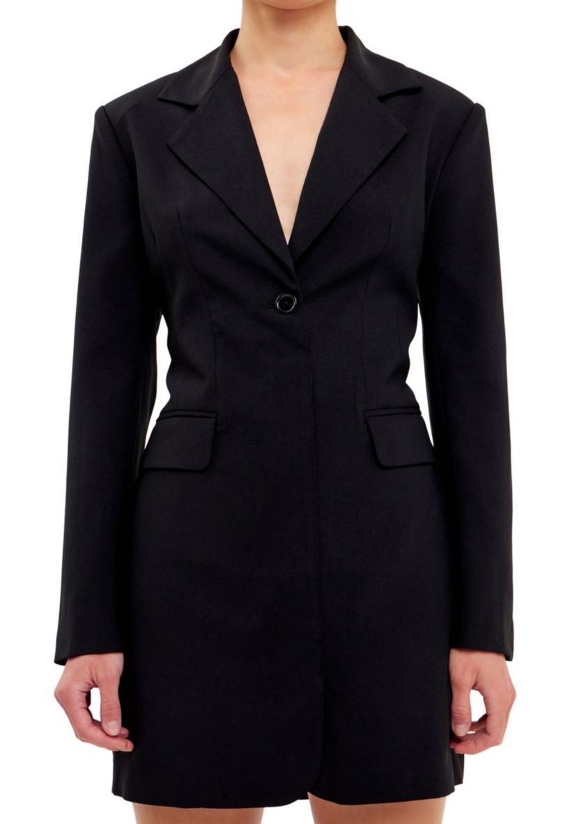 Collared Dress with Open Back Detail