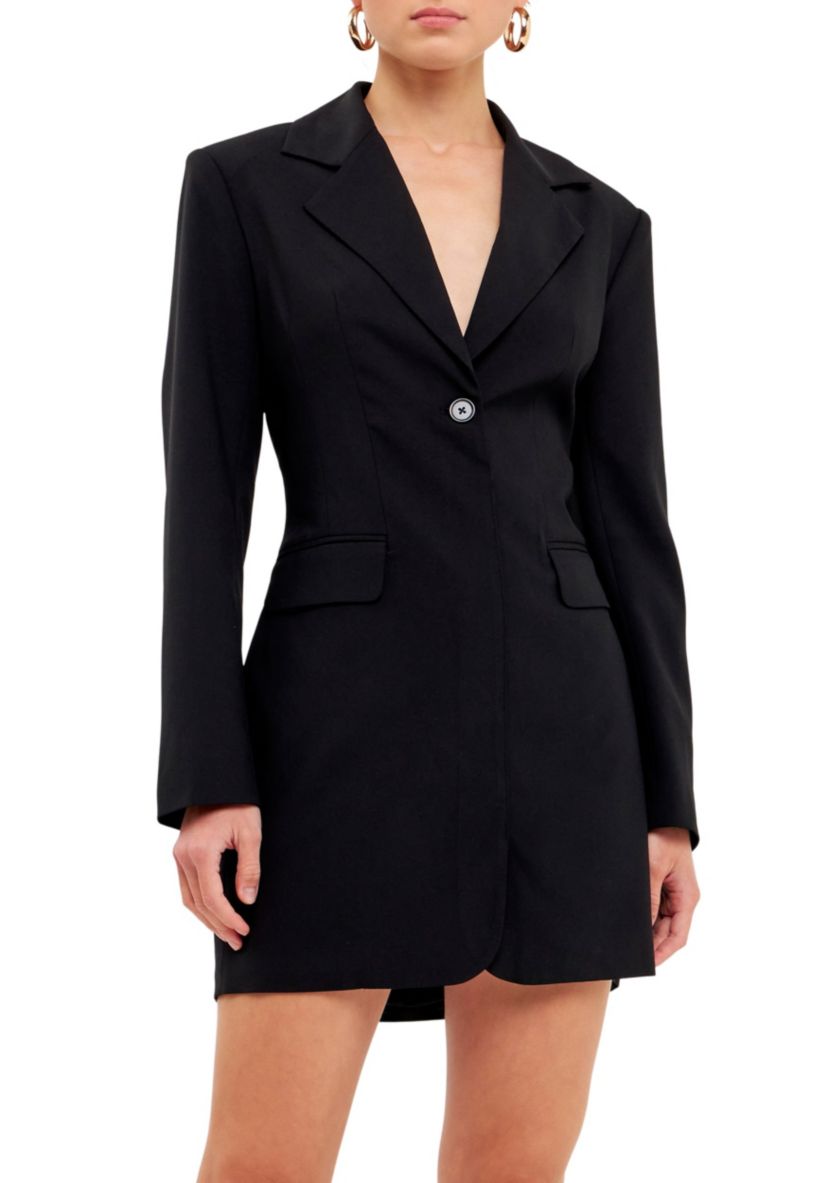 Collared Dress with Open Back Detail
