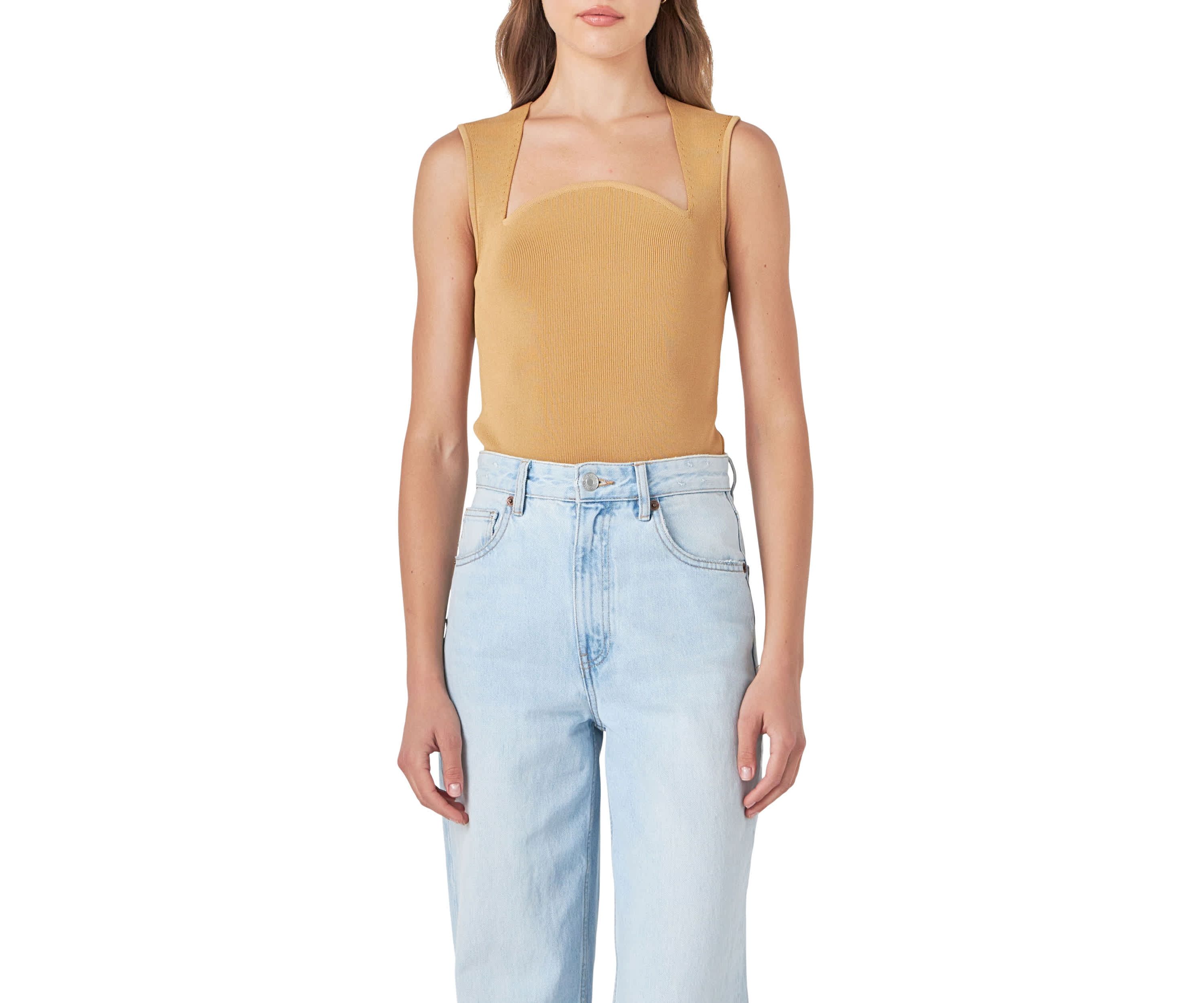 Ribbed Knit Sleeveless Top