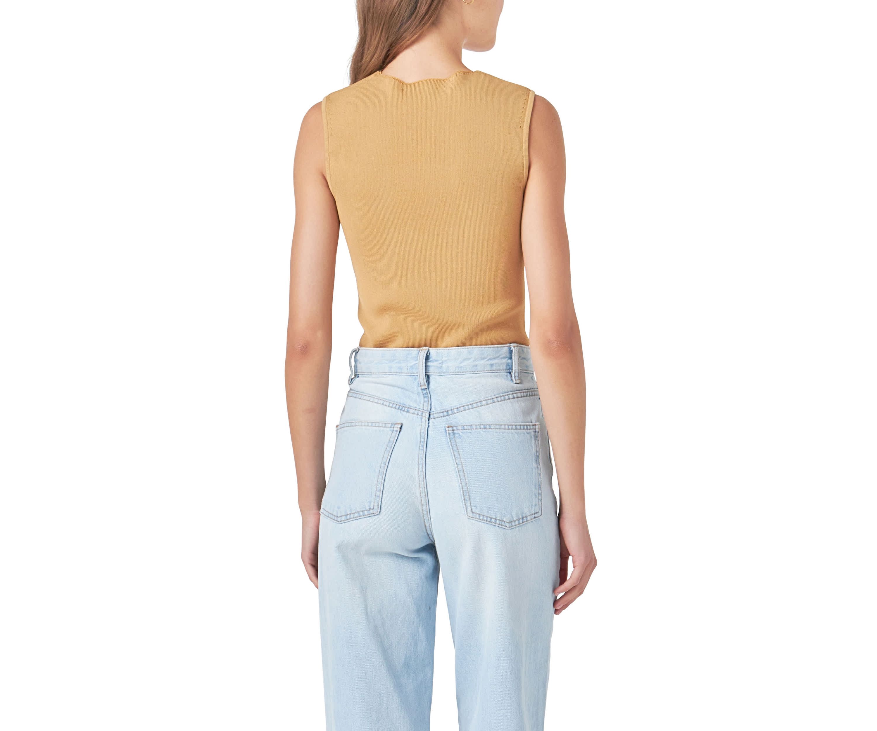 Ribbed Knit Sleeveless Top