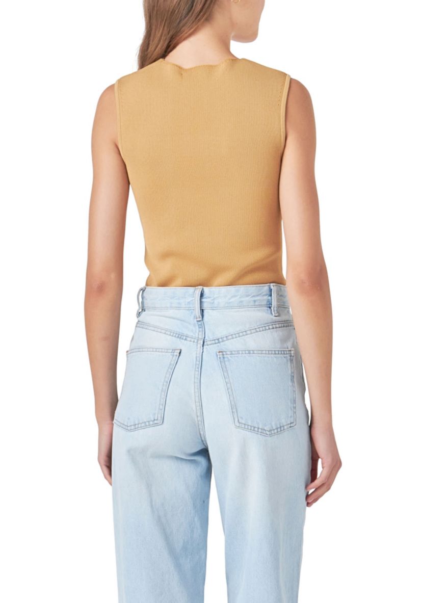 Ribbed Knit Sleeveless Top