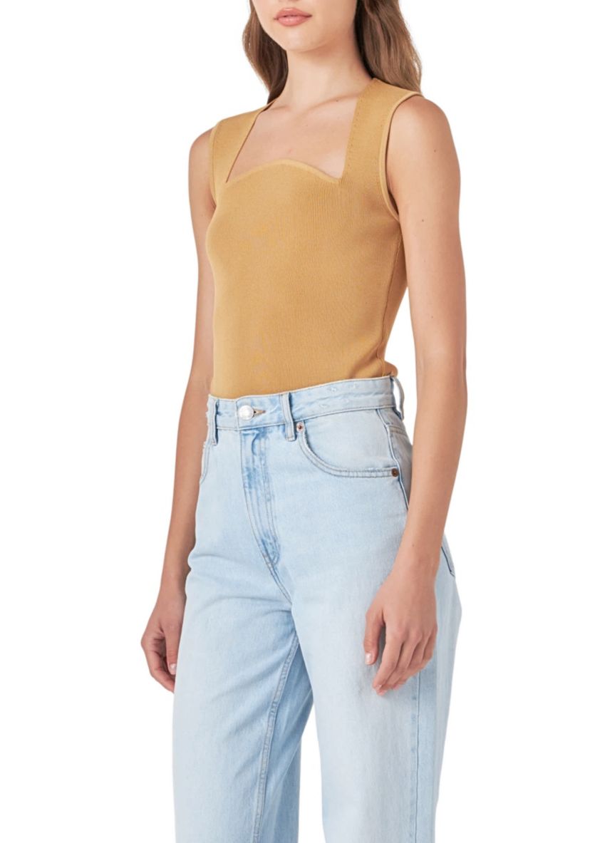 Ribbed Knit Sleeveless Top