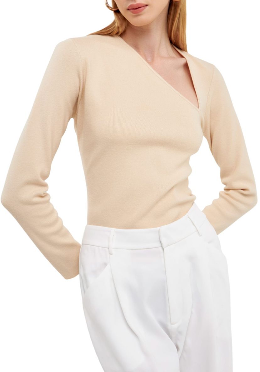 Cut out Long Sleeve Knit Top