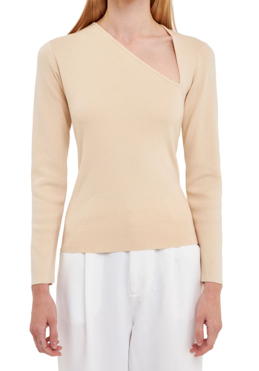 Cut out Long Sleeve Knit Top