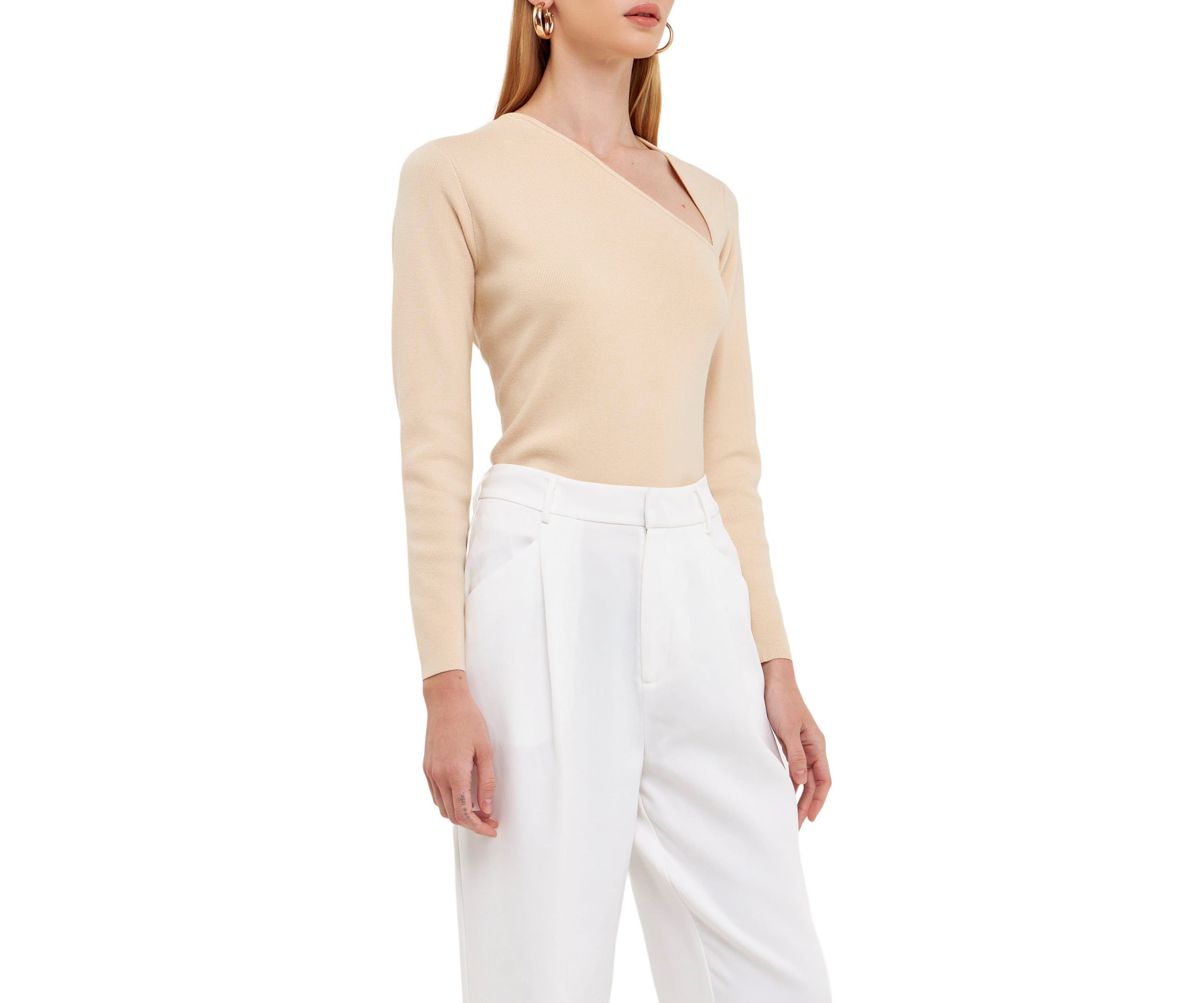 Cut out Long Sleeve Knit Top
