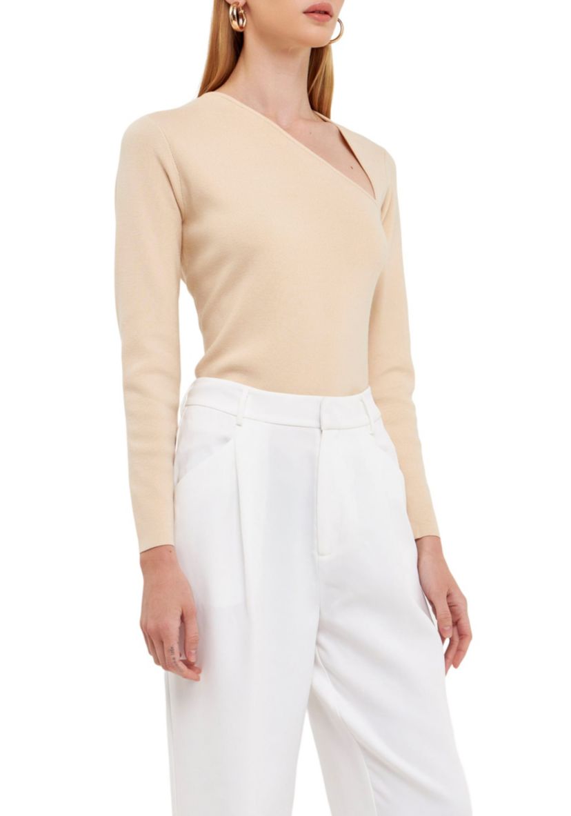 Cut out Long Sleeve Knit Top