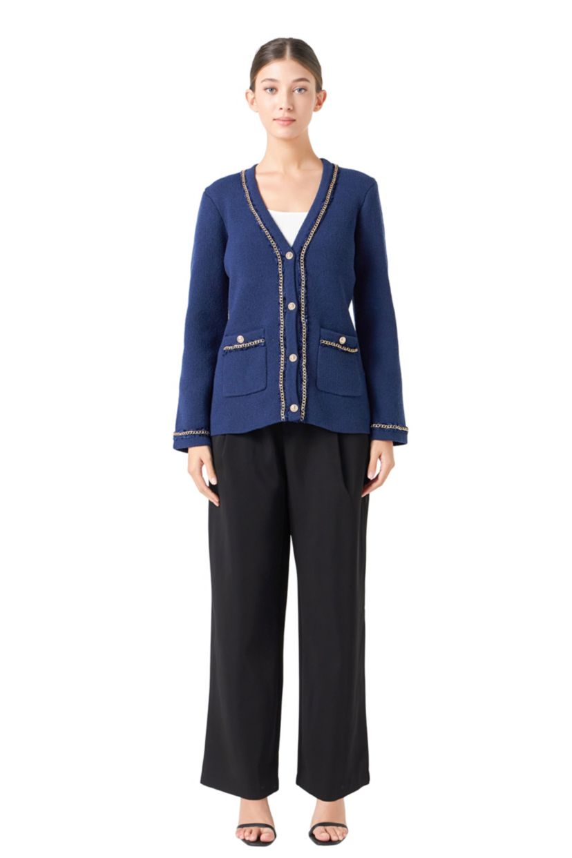 Chain Trim Cardigan