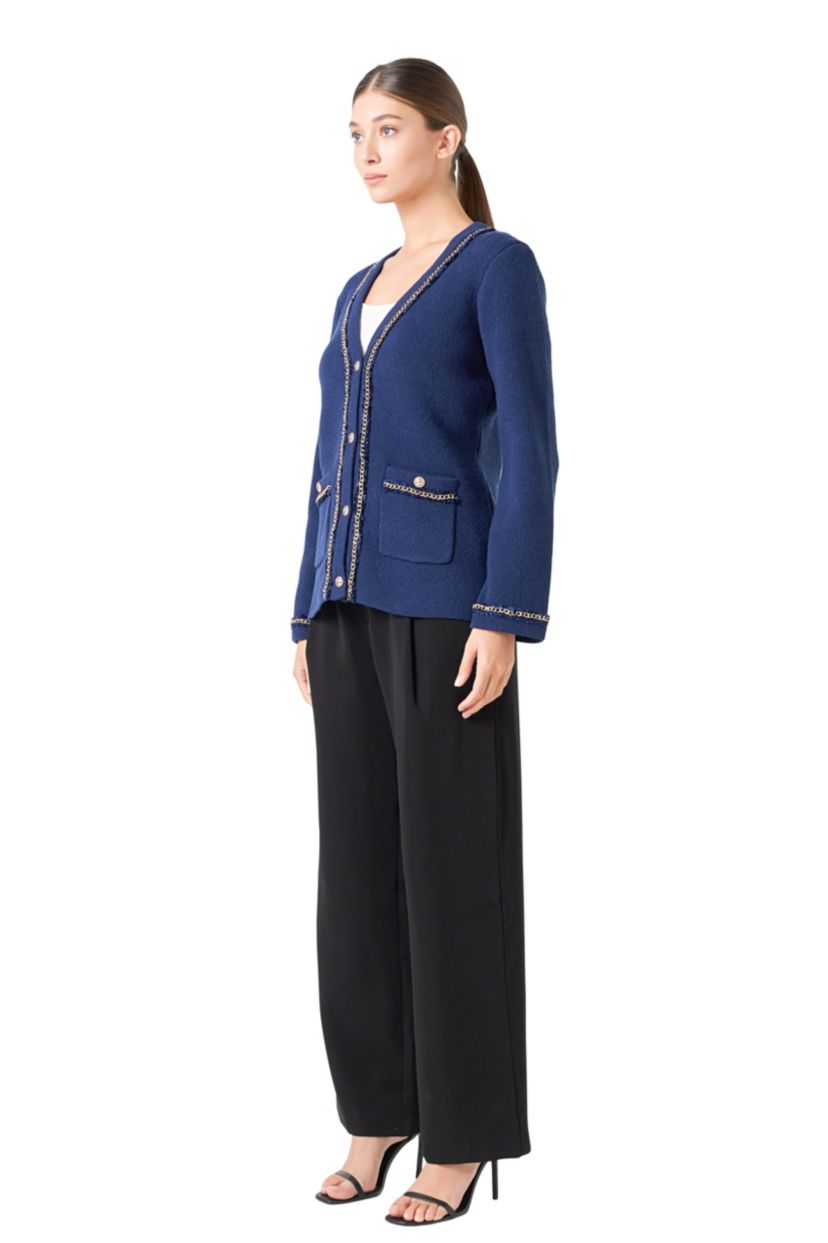 Chain Trim Cardigan