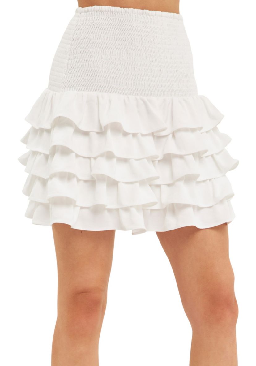Tiered Ruffle Mini Skirt