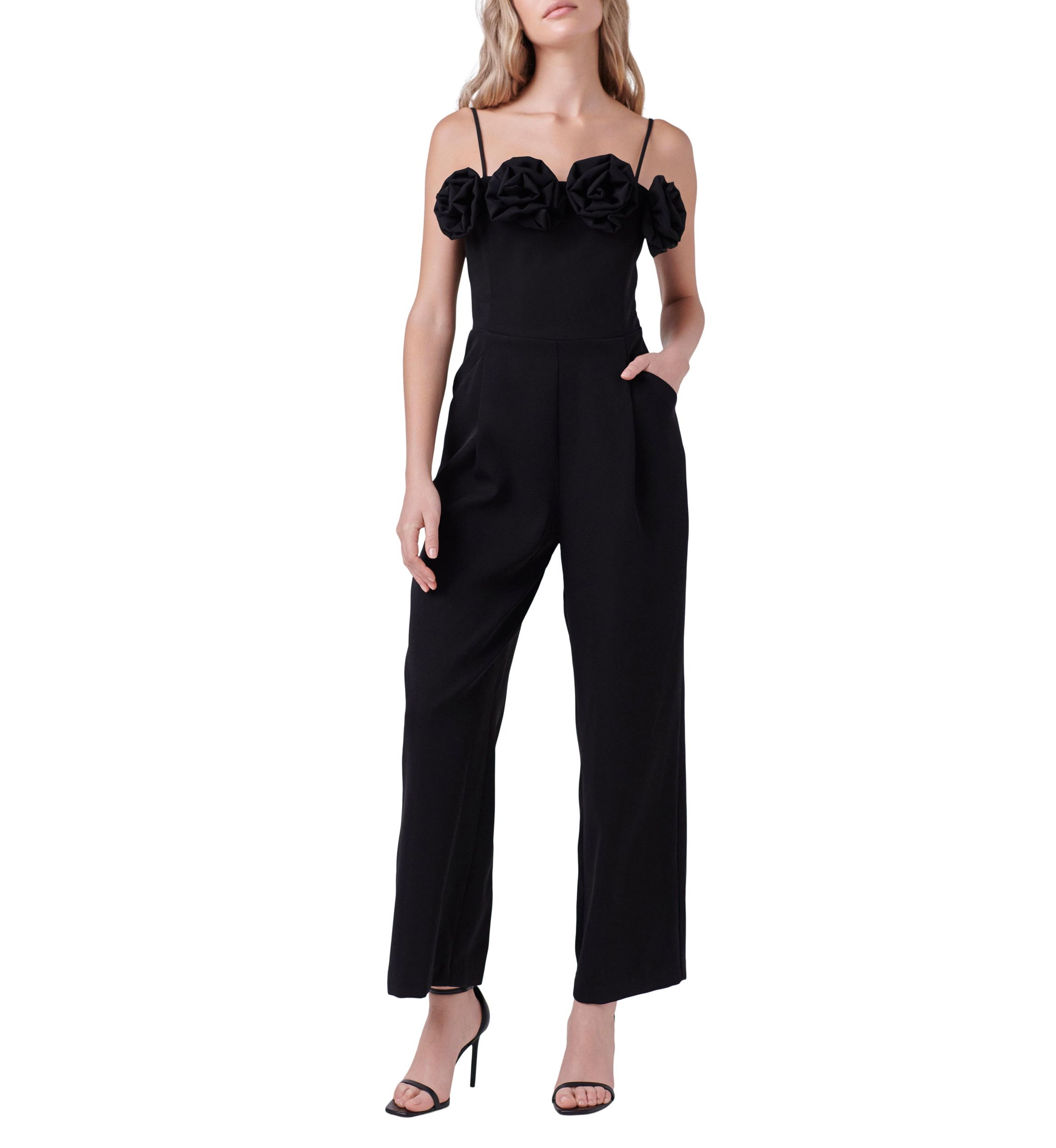 Flower Trim Jumpsuit