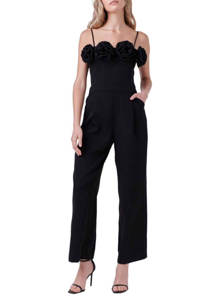 Flower Trim Jumpsuit