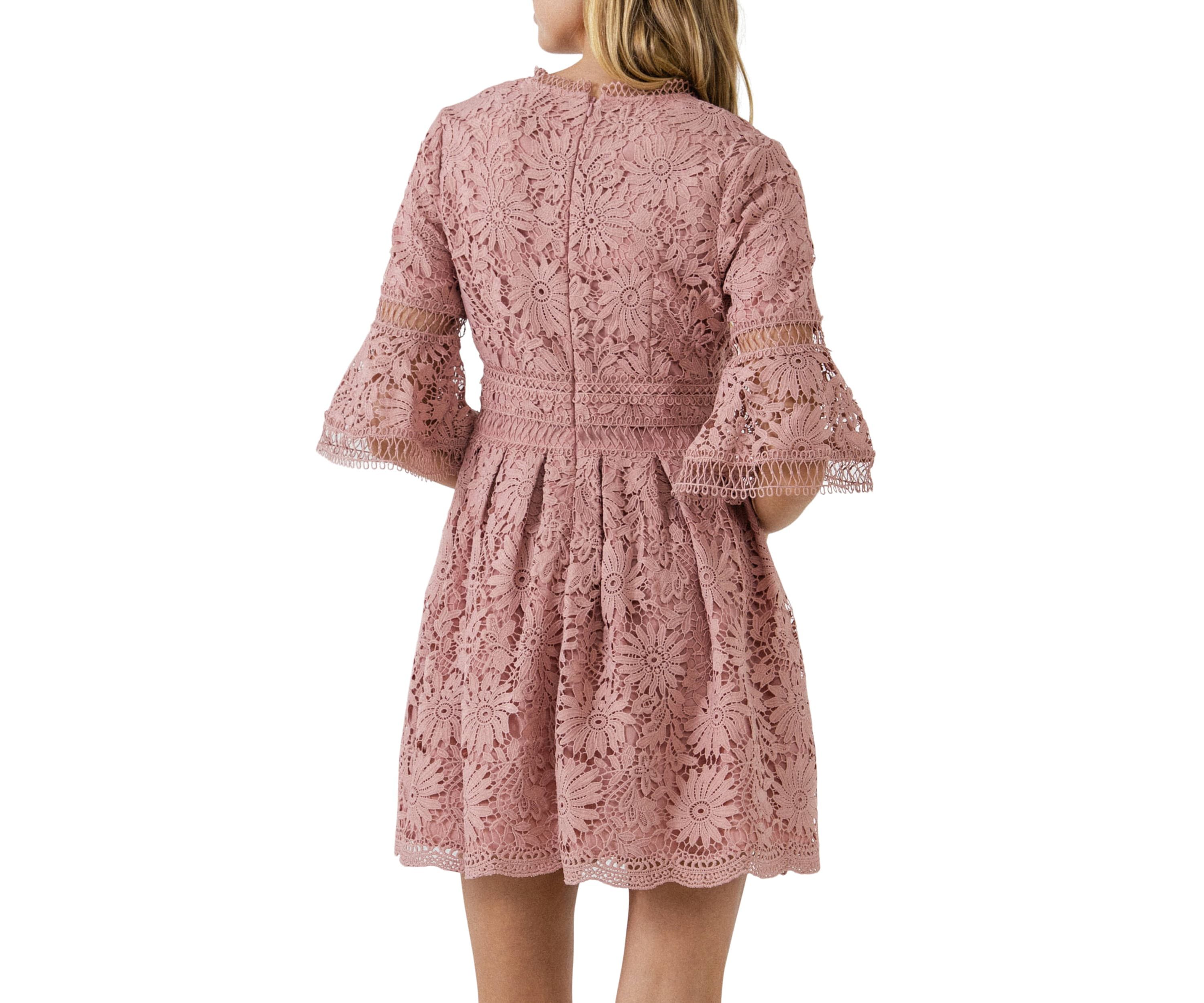 All of Lace Bell Sleeve Dress