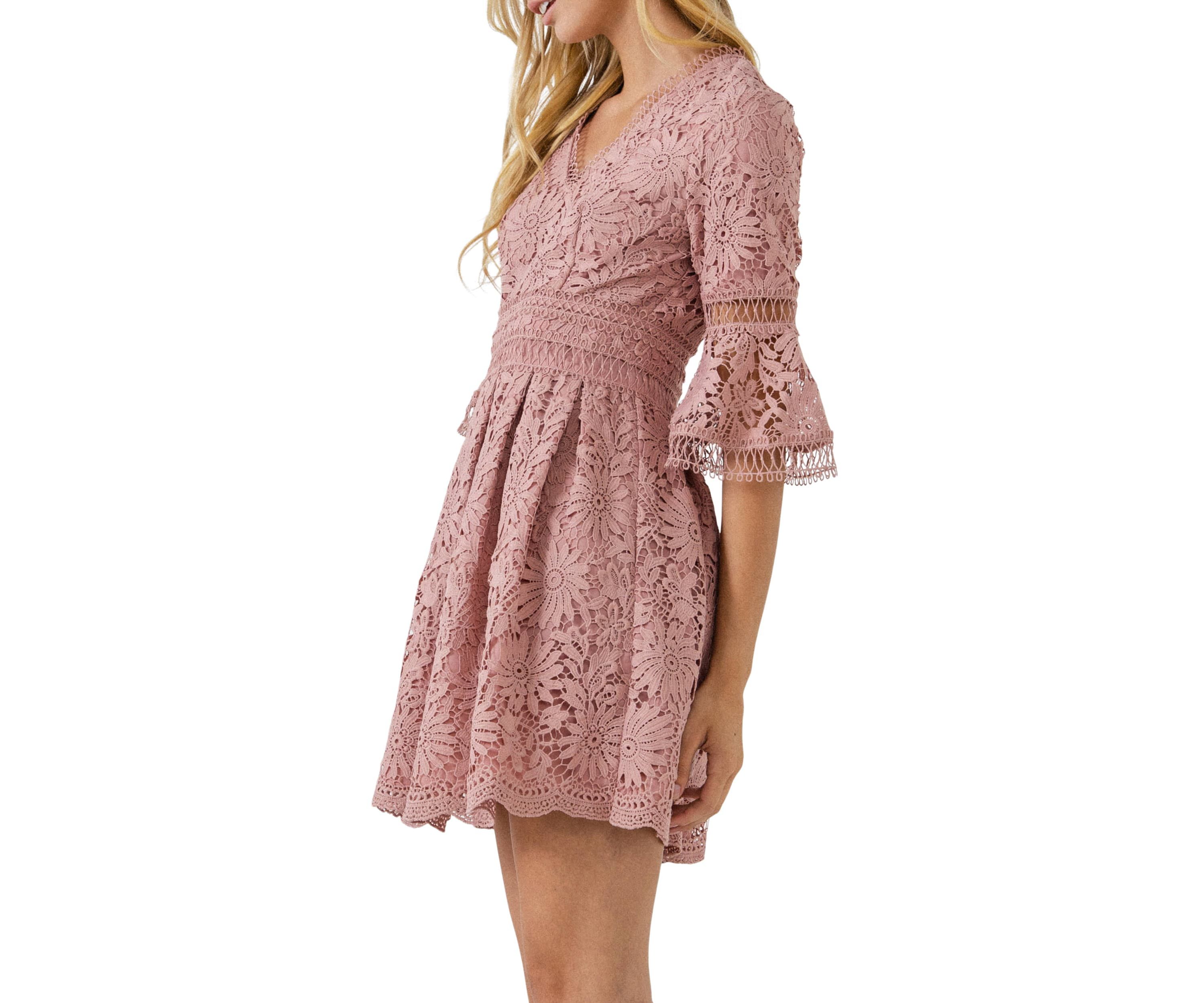 All of Lace Bell Sleeve Dress