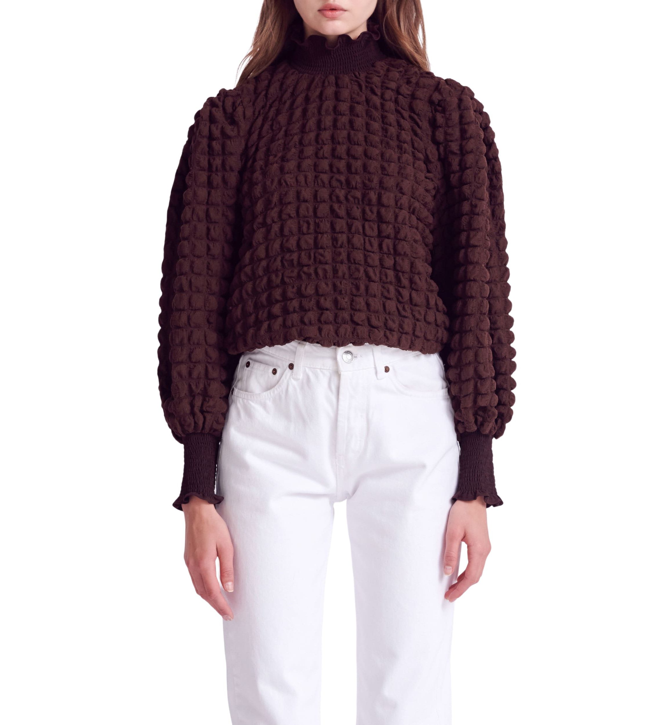 Textured Smock Neck Blouse