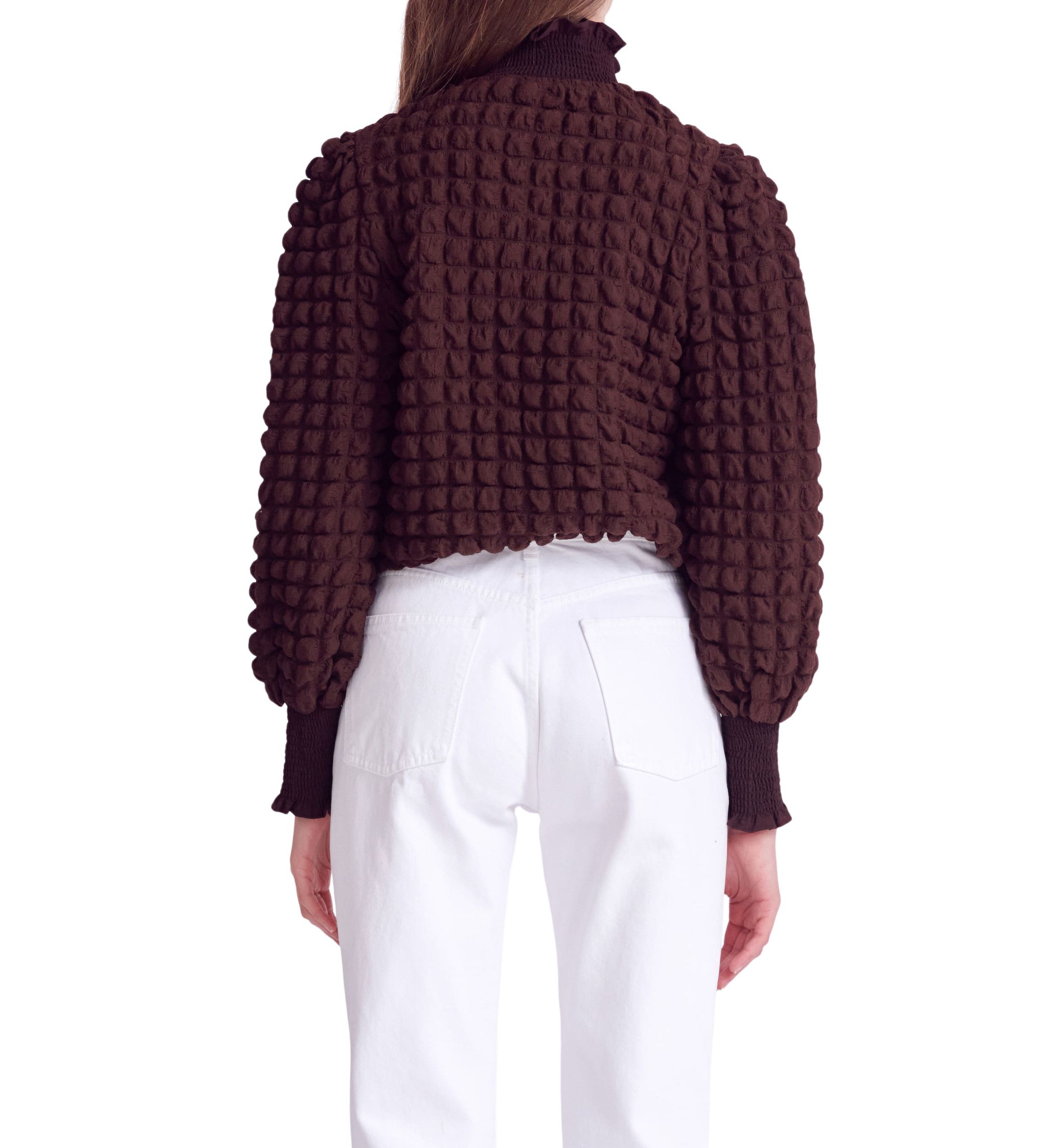 Textured Smock Neck Blouse