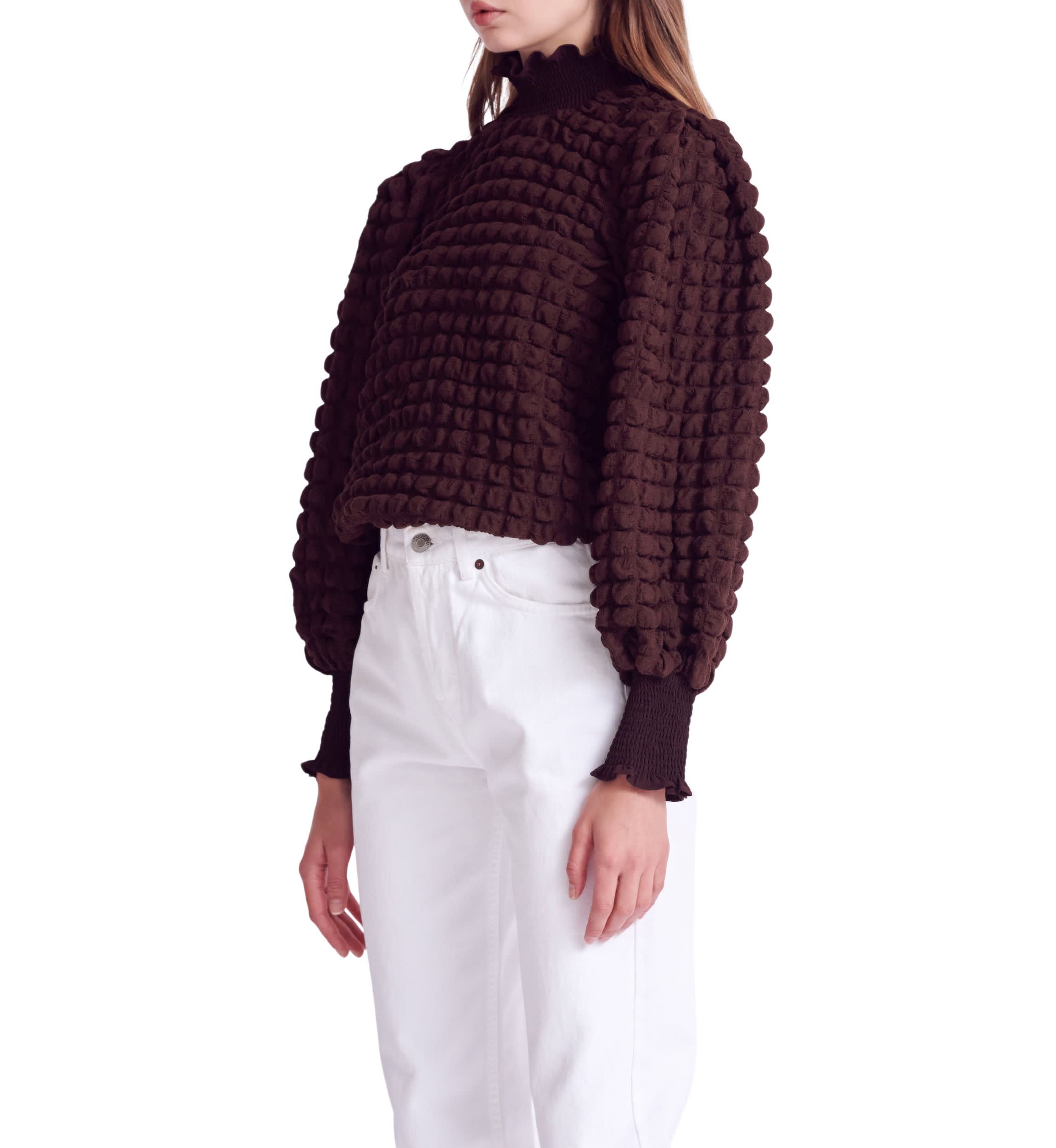 Textured Smock Neck Blouse
