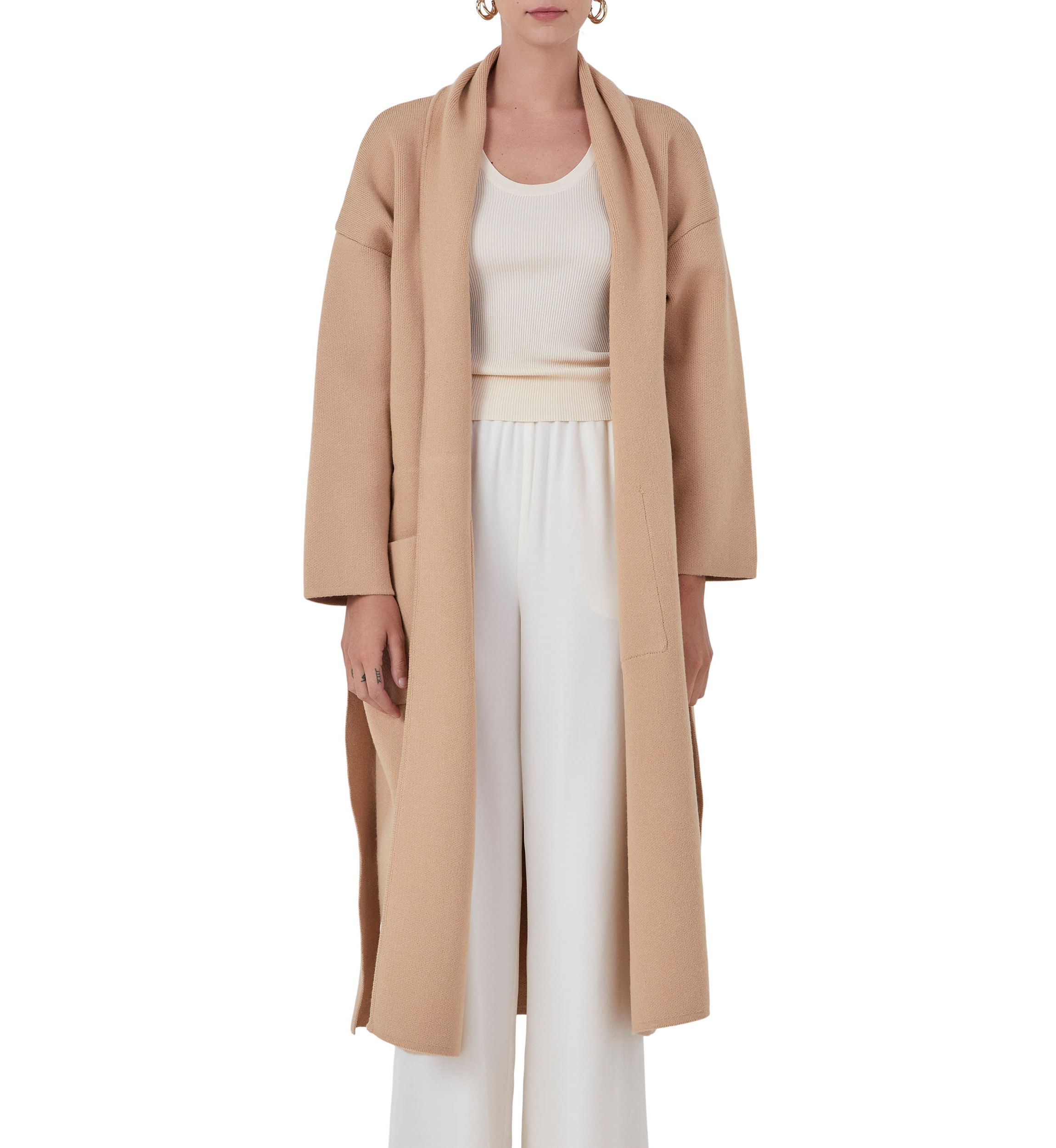 Shawl Collar Oversize Long Cardigan