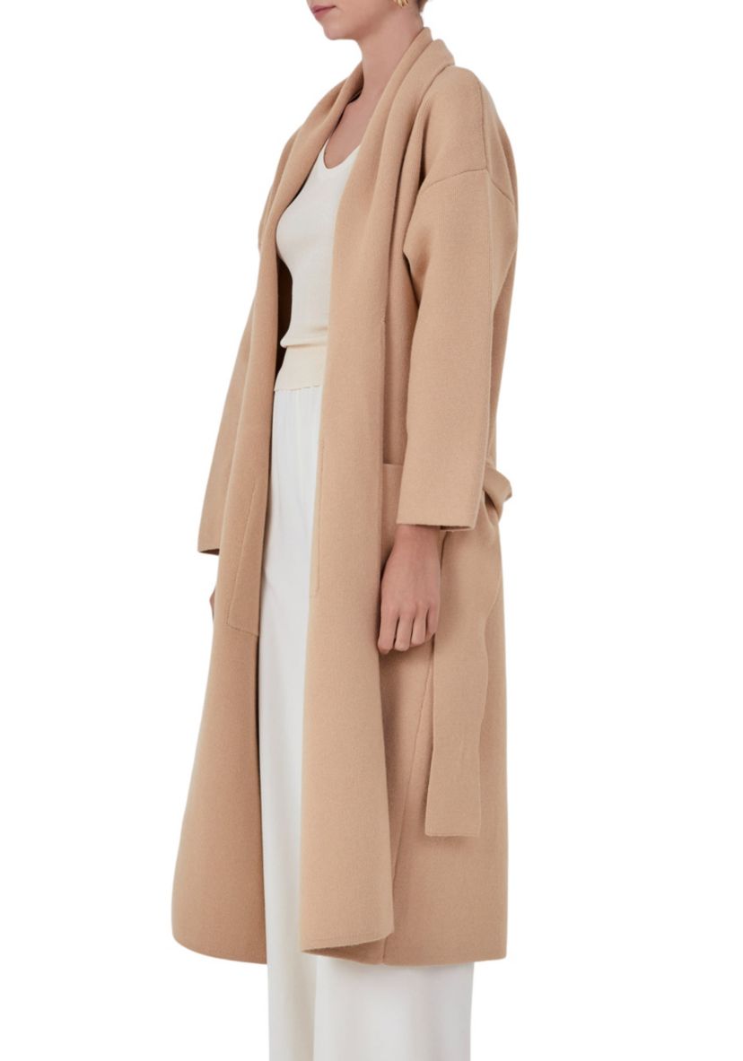 Shawl Collar Oversize Long Cardigan