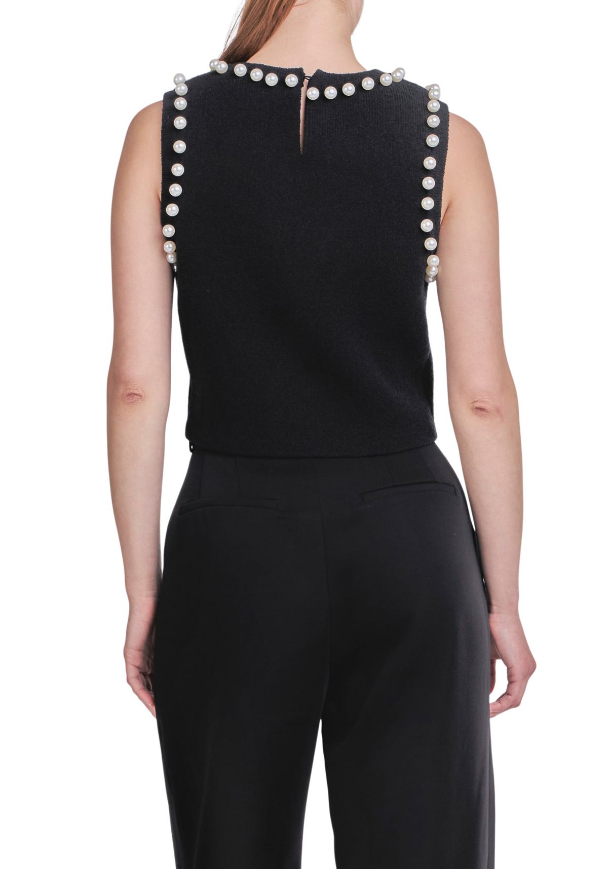 Pearl Detail Knit Tank Top