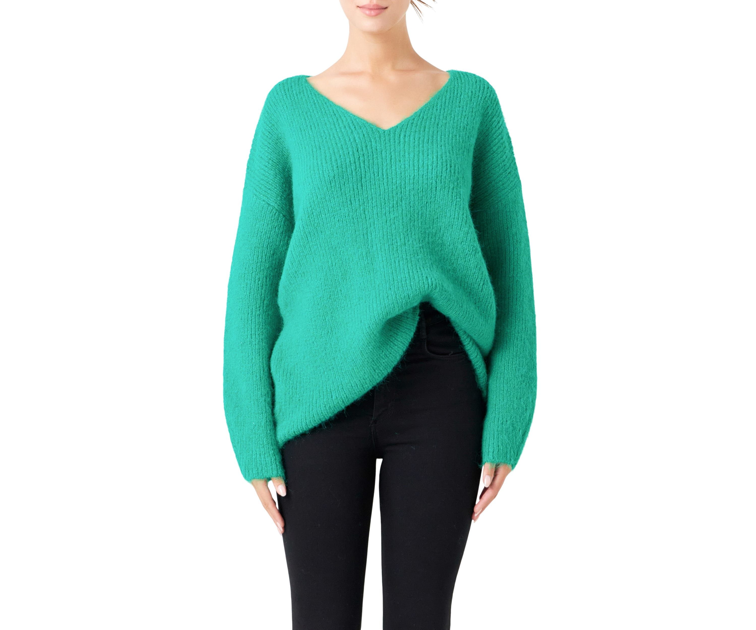 Furry V Neck Sweater