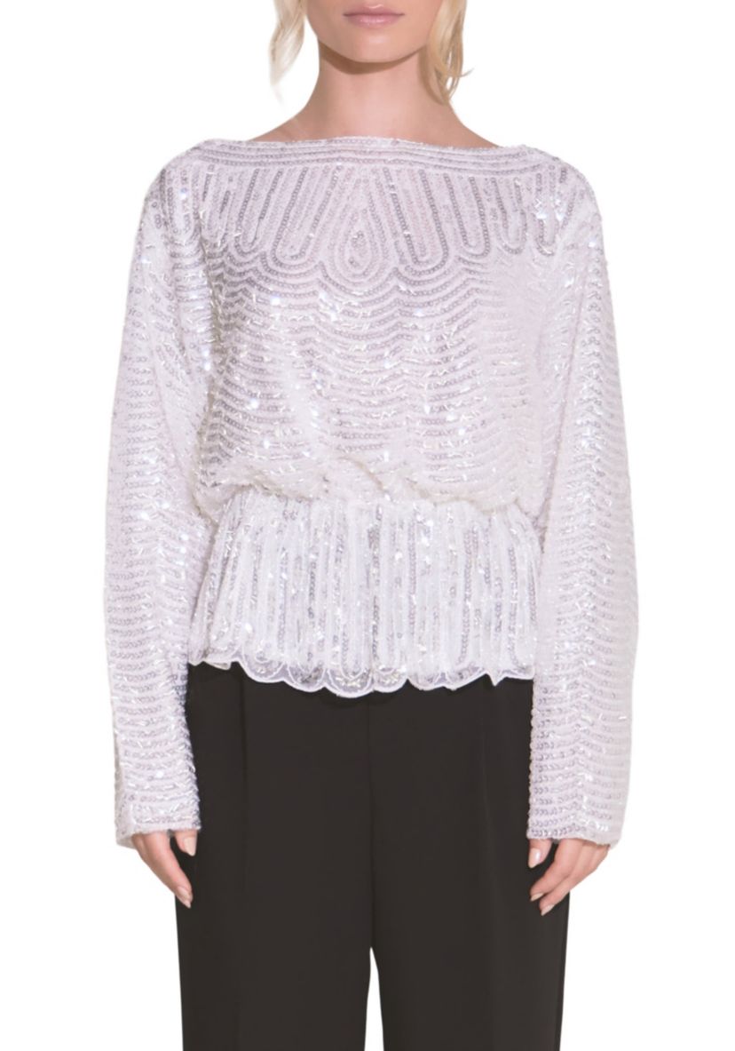 Peplum Sequins Top