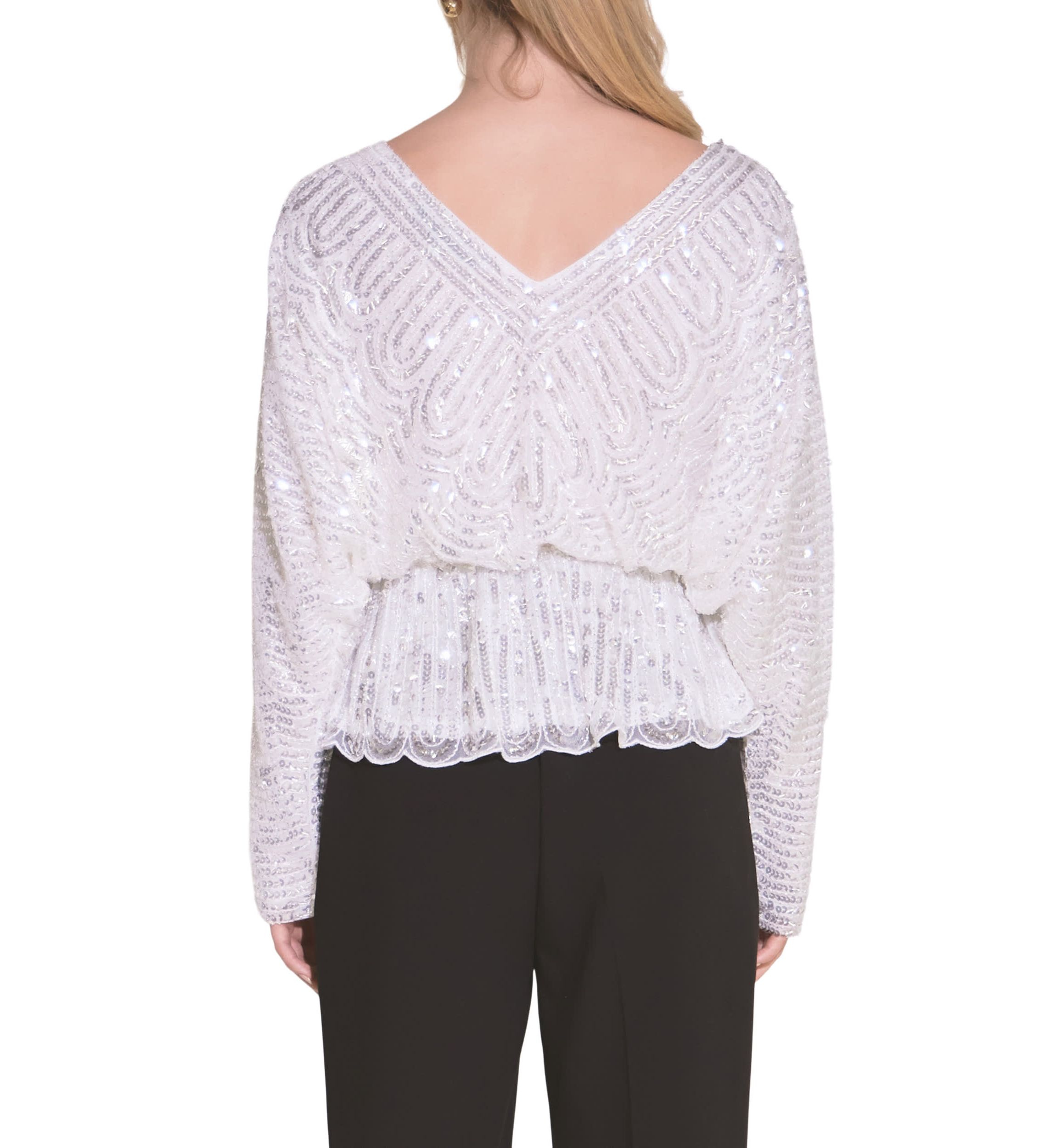Peplum Sequins Top