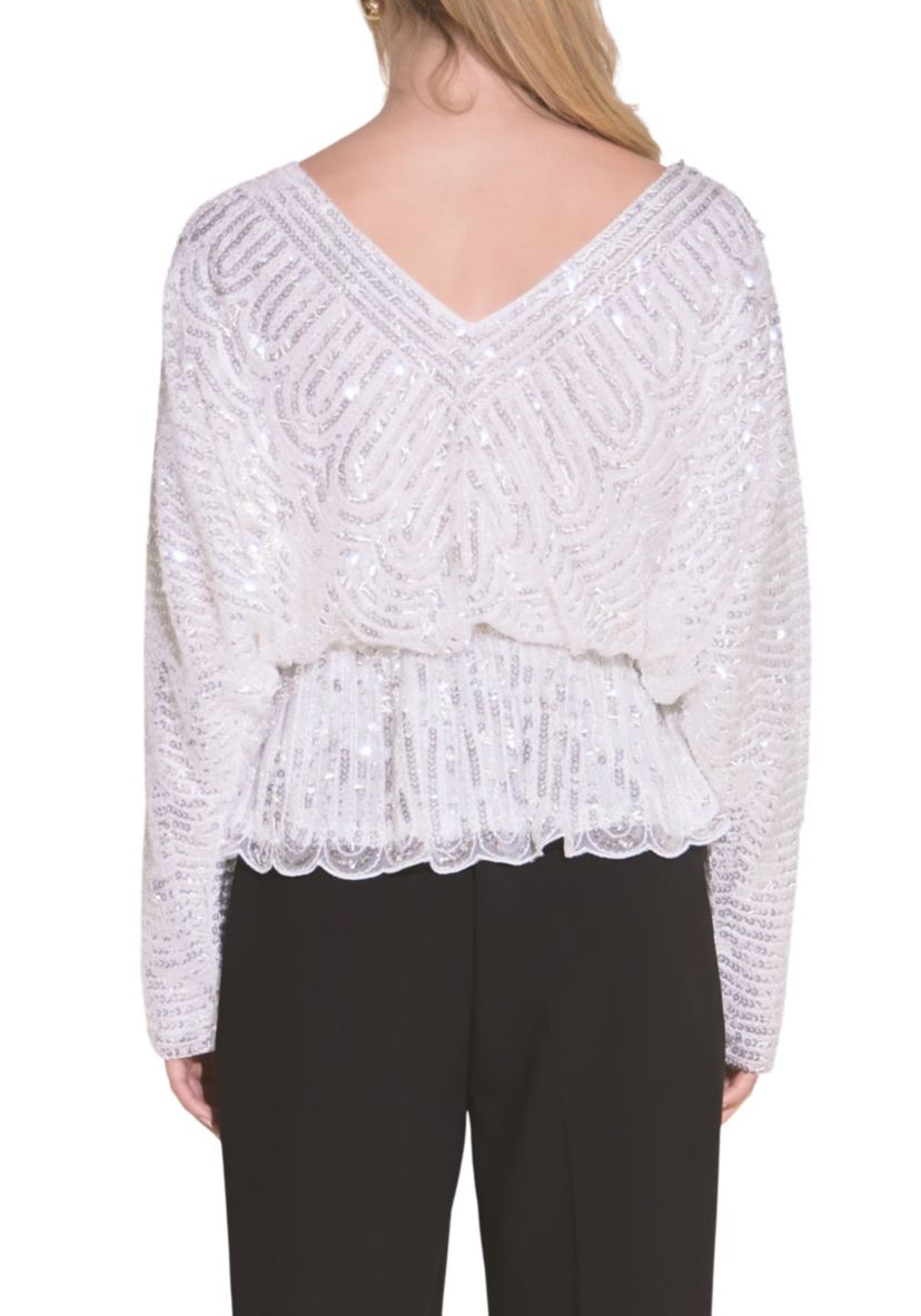 Peplum Sequins Top