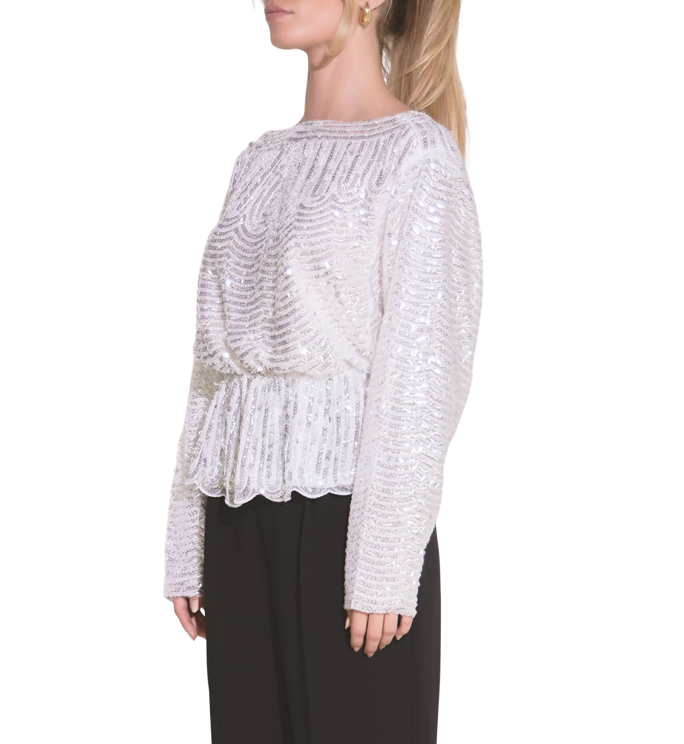 Peplum Sequins Top