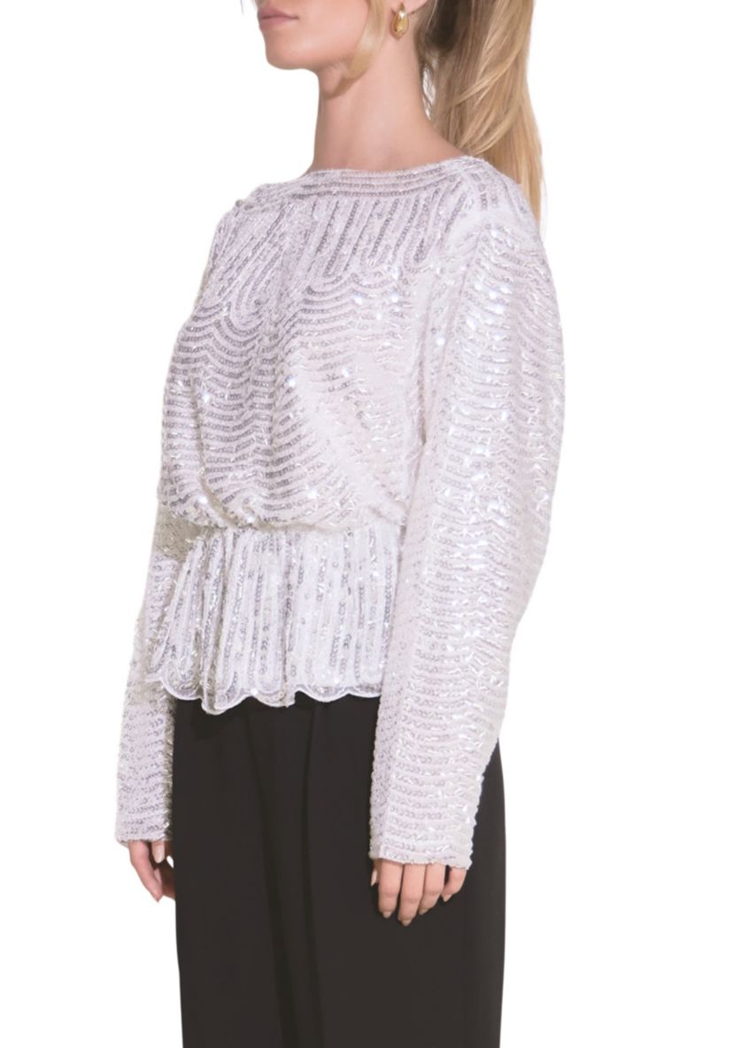 Peplum Sequins Top
