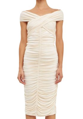 Draped Knit Midi Dress