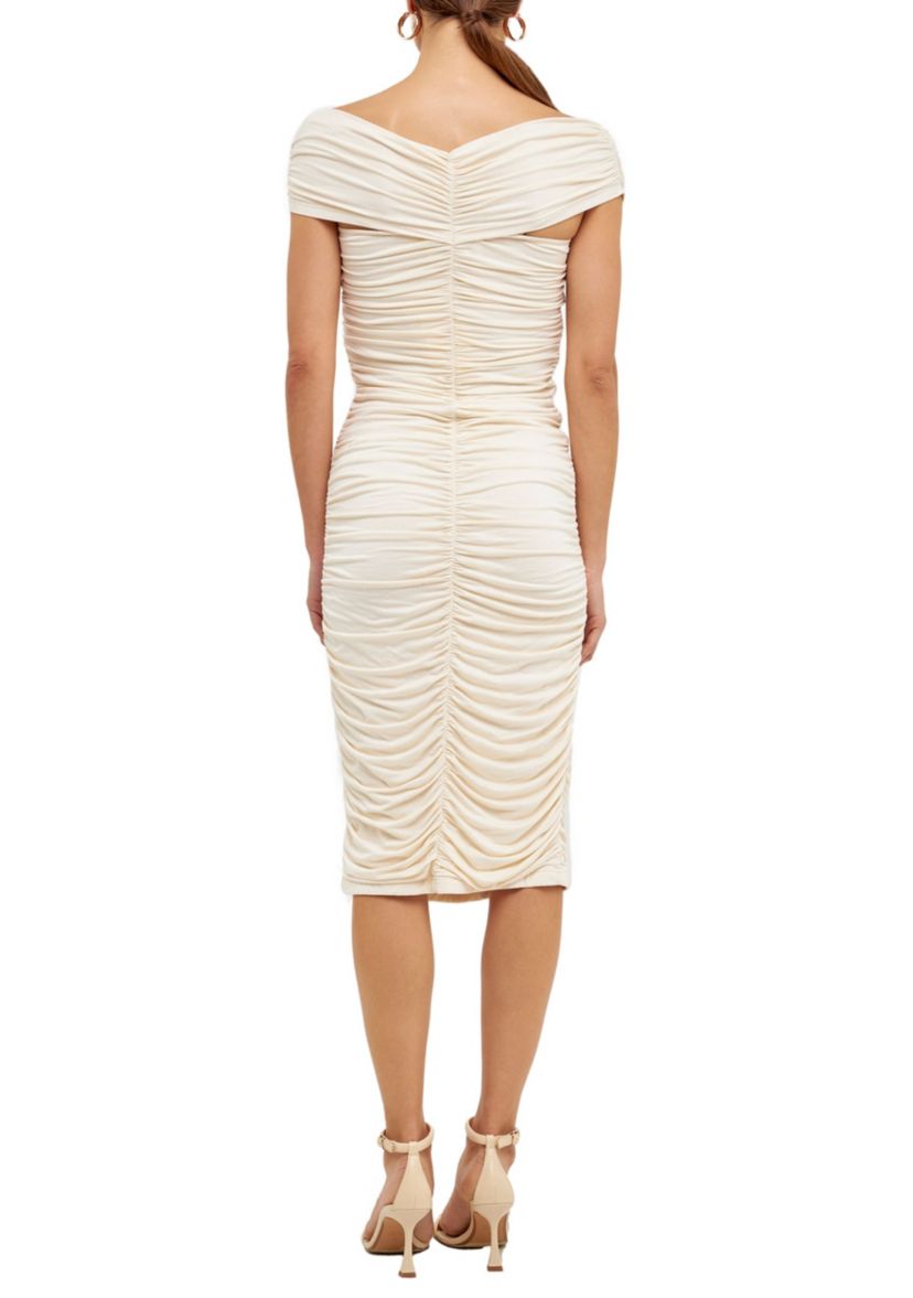 Draped Knit Midi Dress