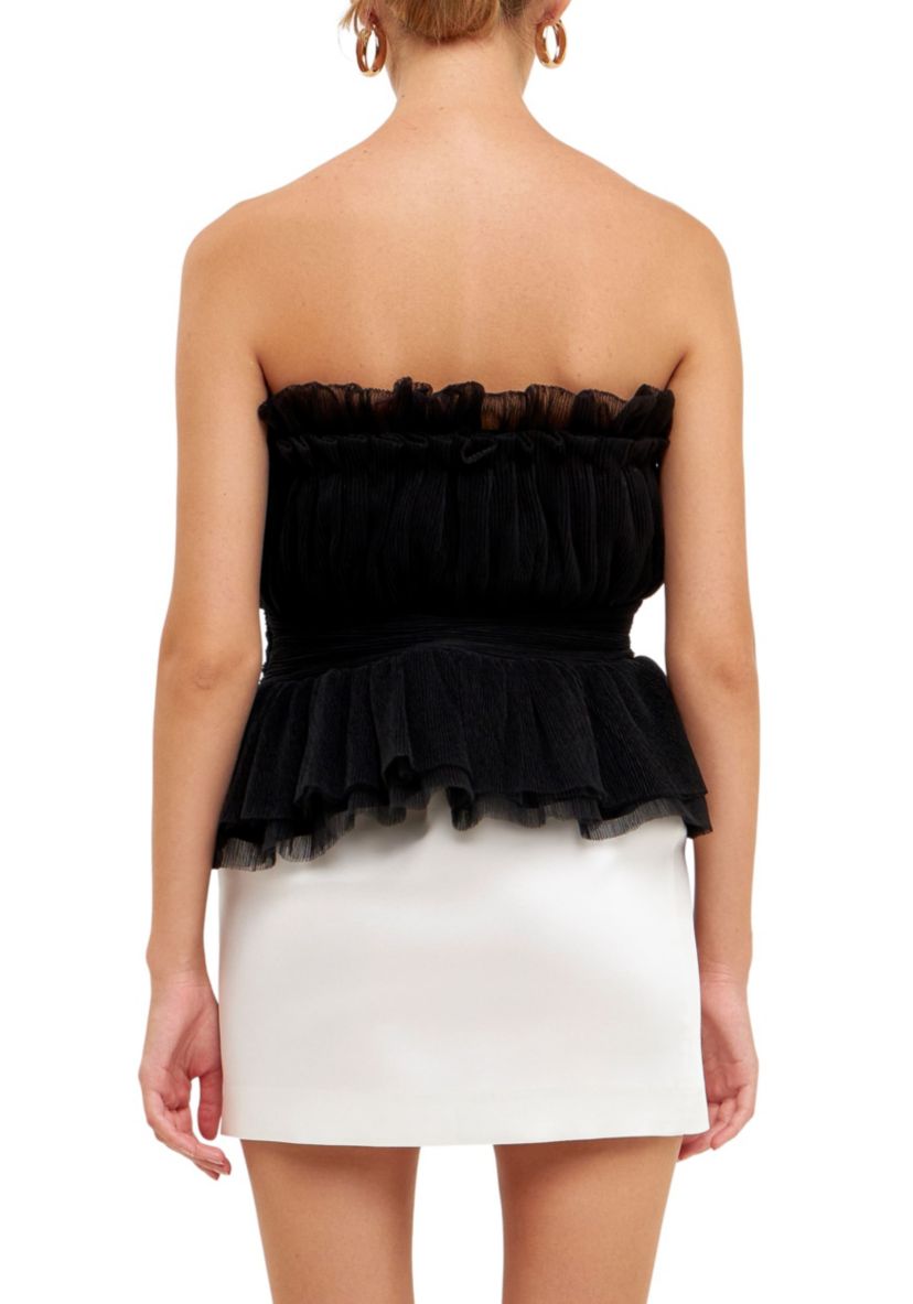 Strapless Tulle Banded Top